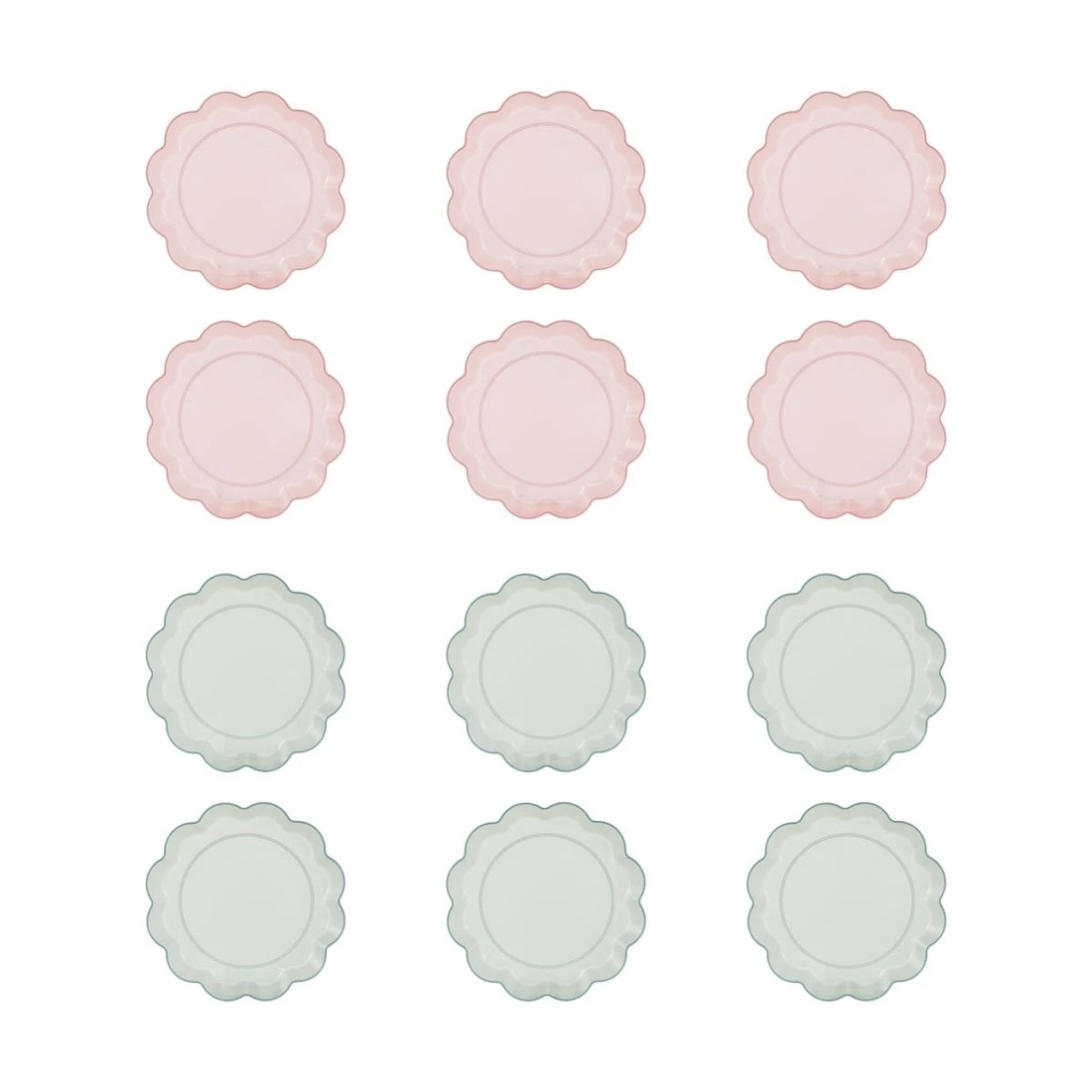 1 6 Piece Reusable Scalloped Plates - Assorted, 1 of 6