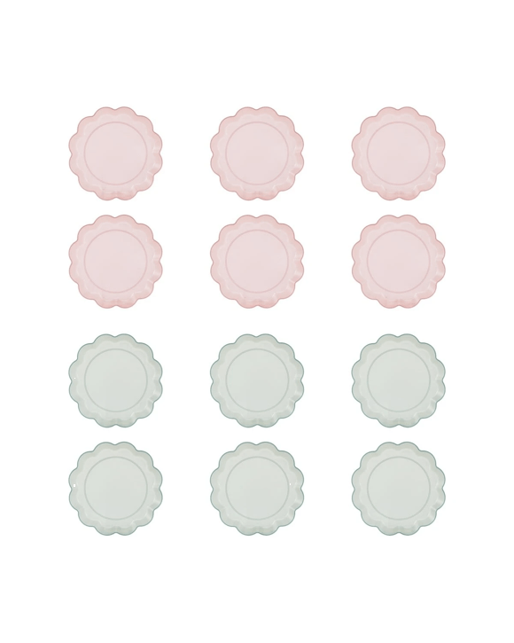 6 Piece Reusable Scalloped Plates - Assorted