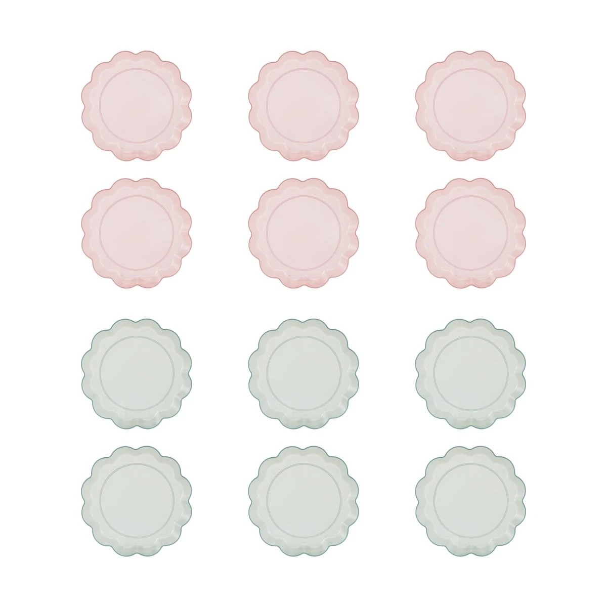 1 6 Piece Reusable Scalloped Plates - Assorted, 1 of 6