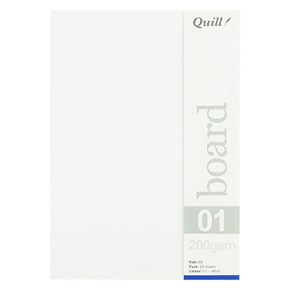 3 Quill A5 200gsm Board White 25 Pack, 3 of 3