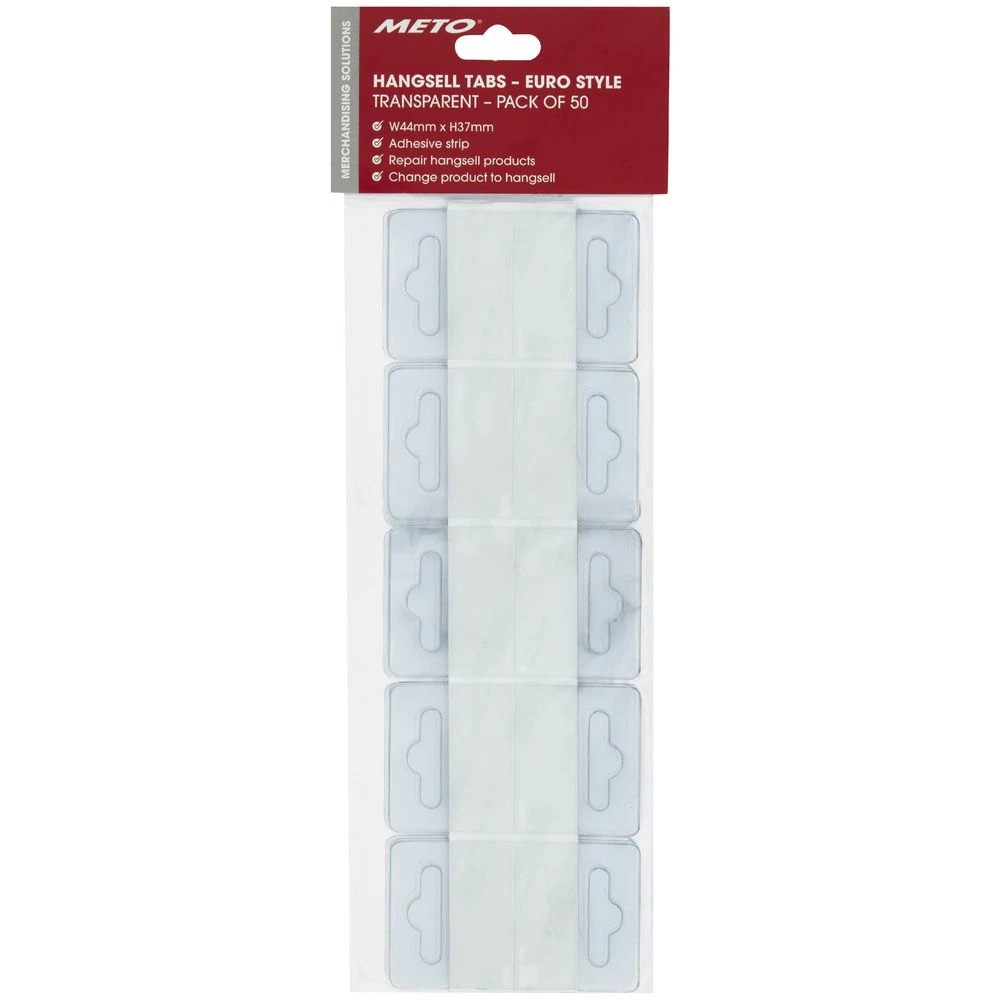 4 Meto Euro Style Hangtabs 44 x 37mm 50 Pack, 4 of 4