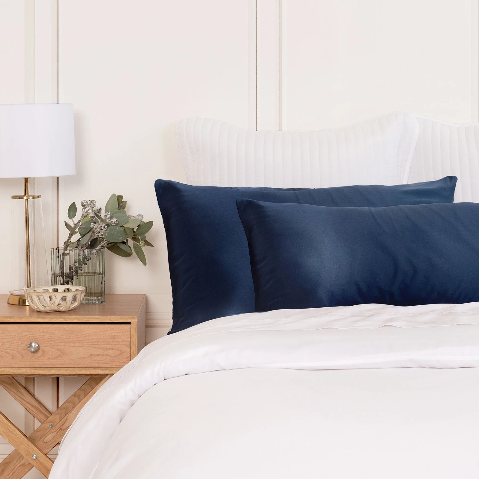 2 Royal Comfort Mulberry Soft Silk Luxurious Hypoallergenic Pillowcase Twin Pack - Blue - Blue, 2 of 10