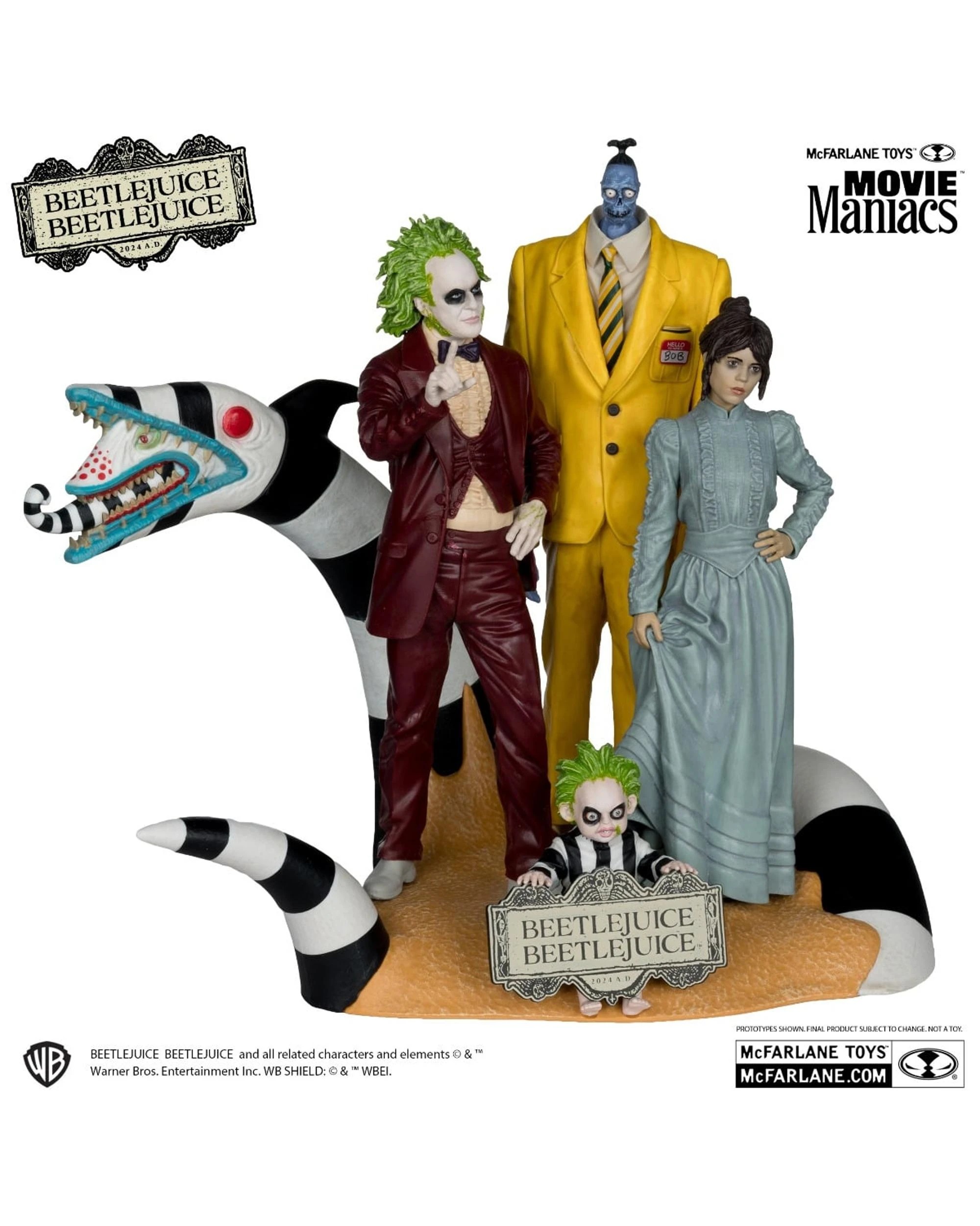 2 McFarlane Movie Maniacs Beetlejuice Beetlejuice 4 Character Pack 6 inch Posed Figure, 2 of 7