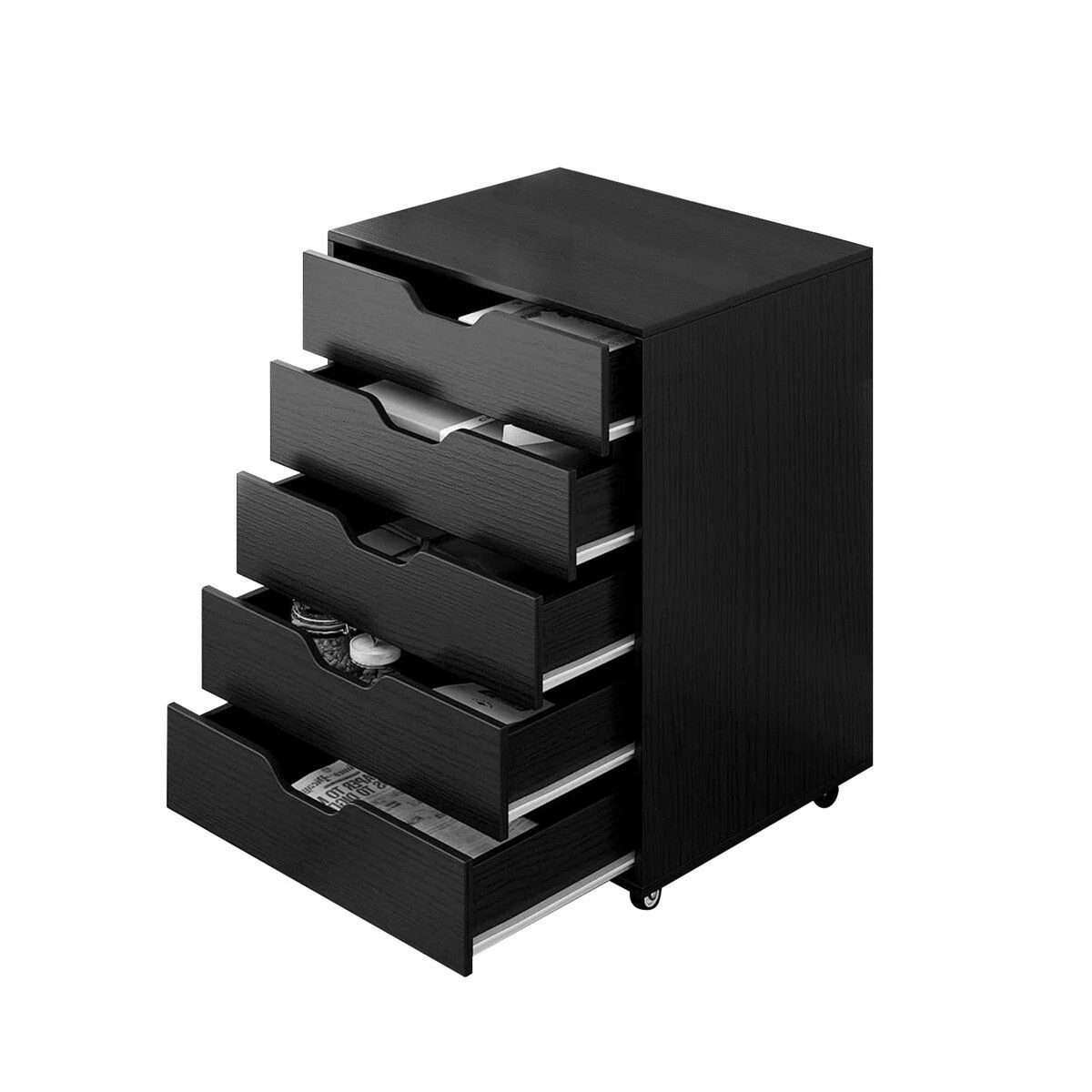 2 Ausway 5 Drawer File Cabinet Mobile Document Filing Organiser Home Office Storage Chest Cupboard, 2 of 5