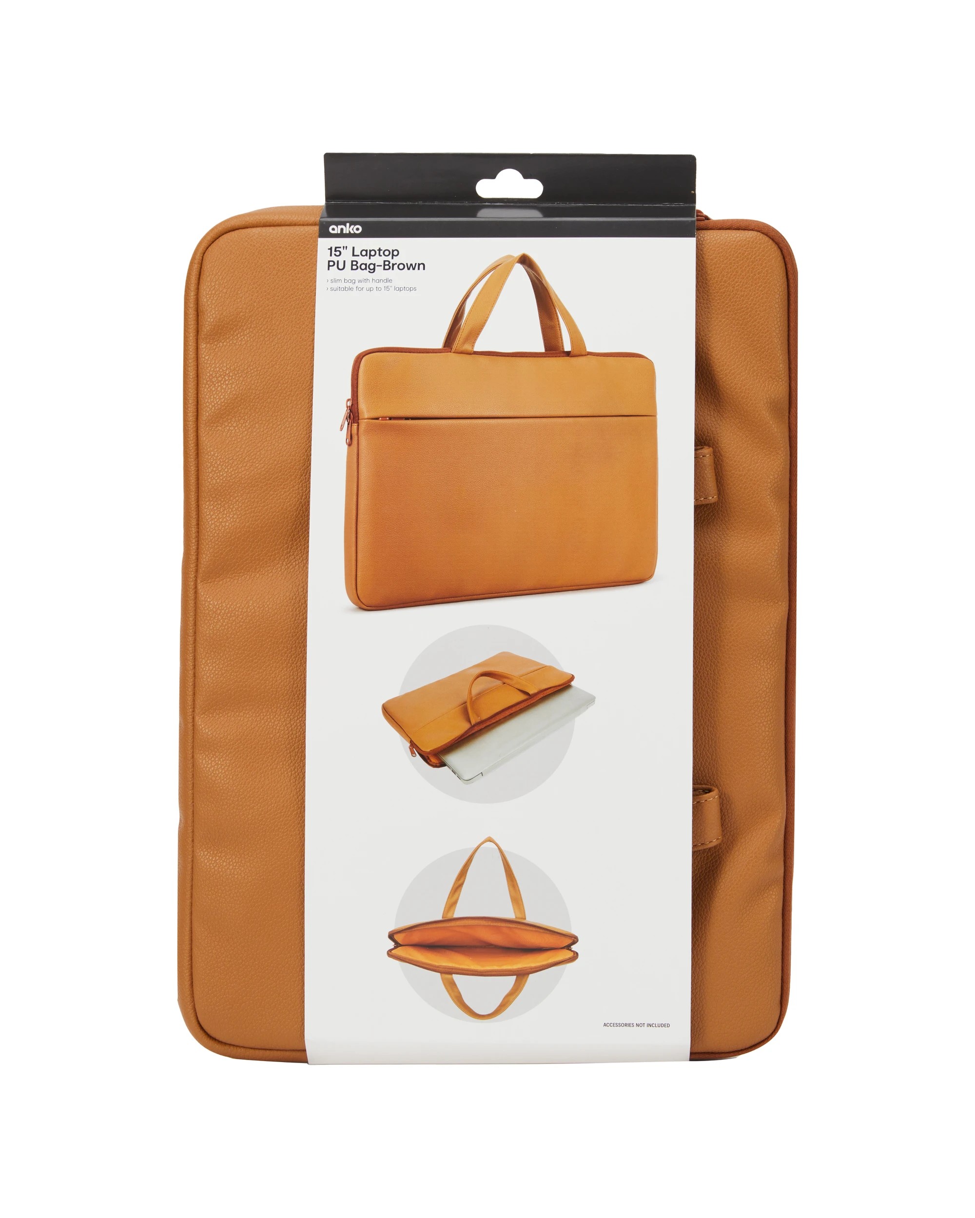 6 15in. Laptop PU Bag - Brown, 6 of 6