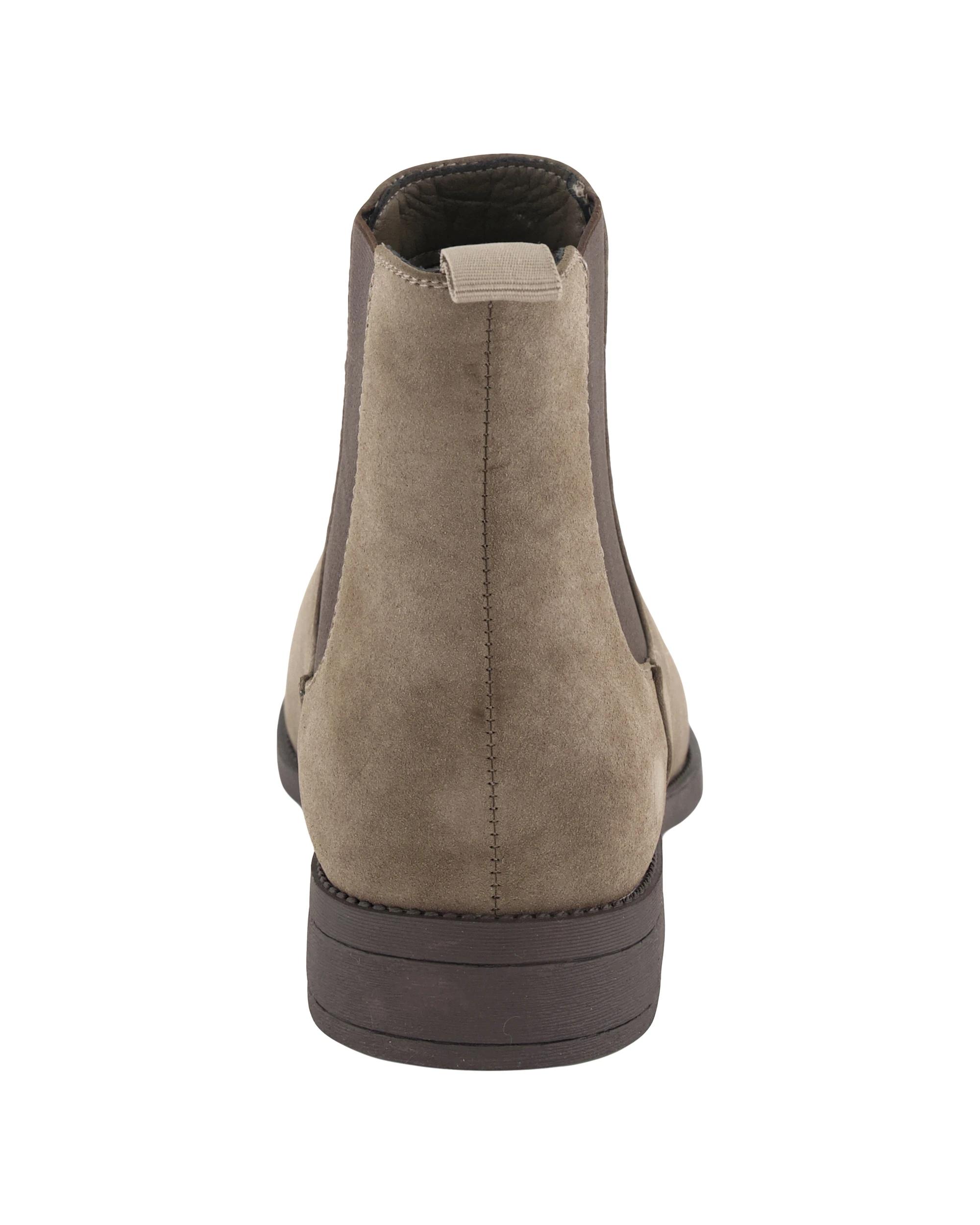 3 Gusset PU Suede Boots Stone, 3 of 4