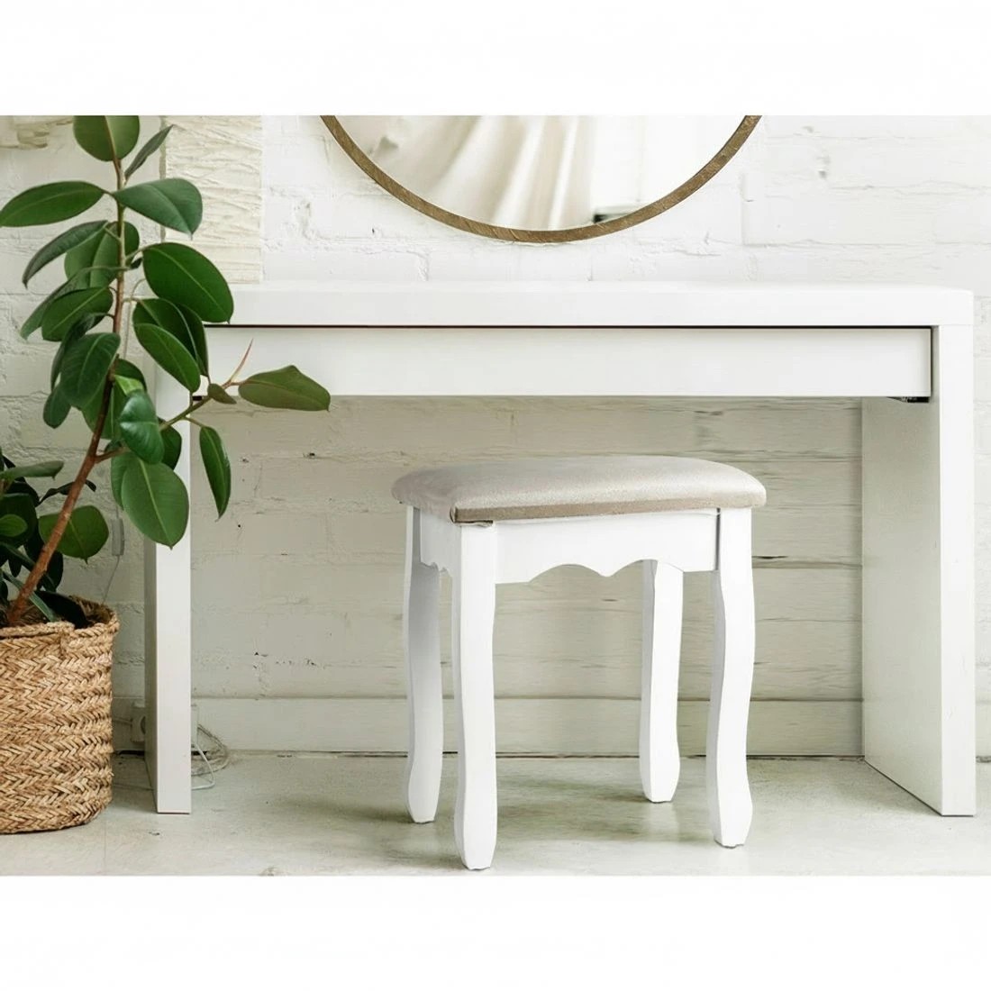 3 Artiss Dressing Table Stool Velvet - Grey, 3 of 6