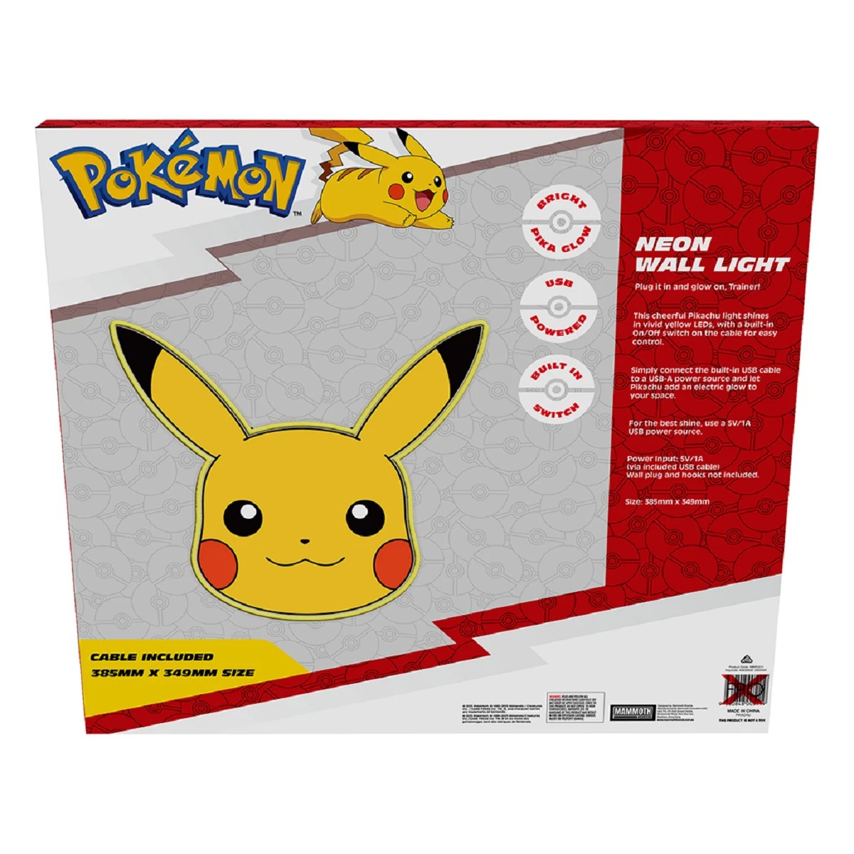 4 Pokemon Pikachu Neon LED Light, 4 of 4