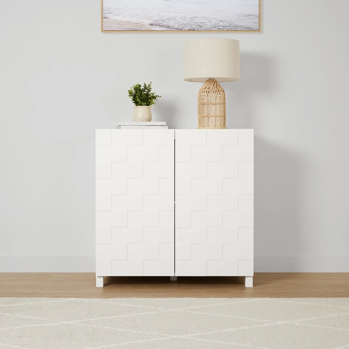 1 Chase Check 2 Doors Cabinet - White, 1 of 9