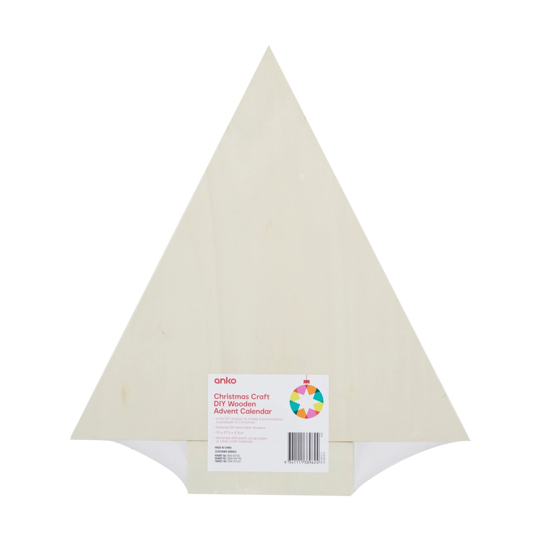 4 Christmas Craft DIY Wooden Advent Calendar, 4 of 4