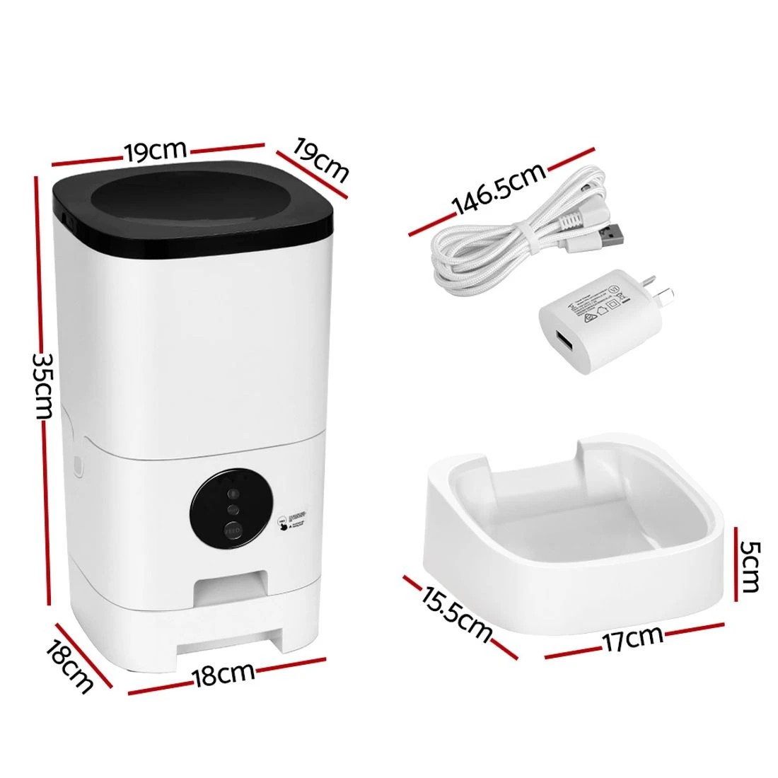 2 i.Pet Automatic Pet Feeder 6L Wifi Auto Dog Cat Smart Food Dispenser Timer - White, 2 of 6