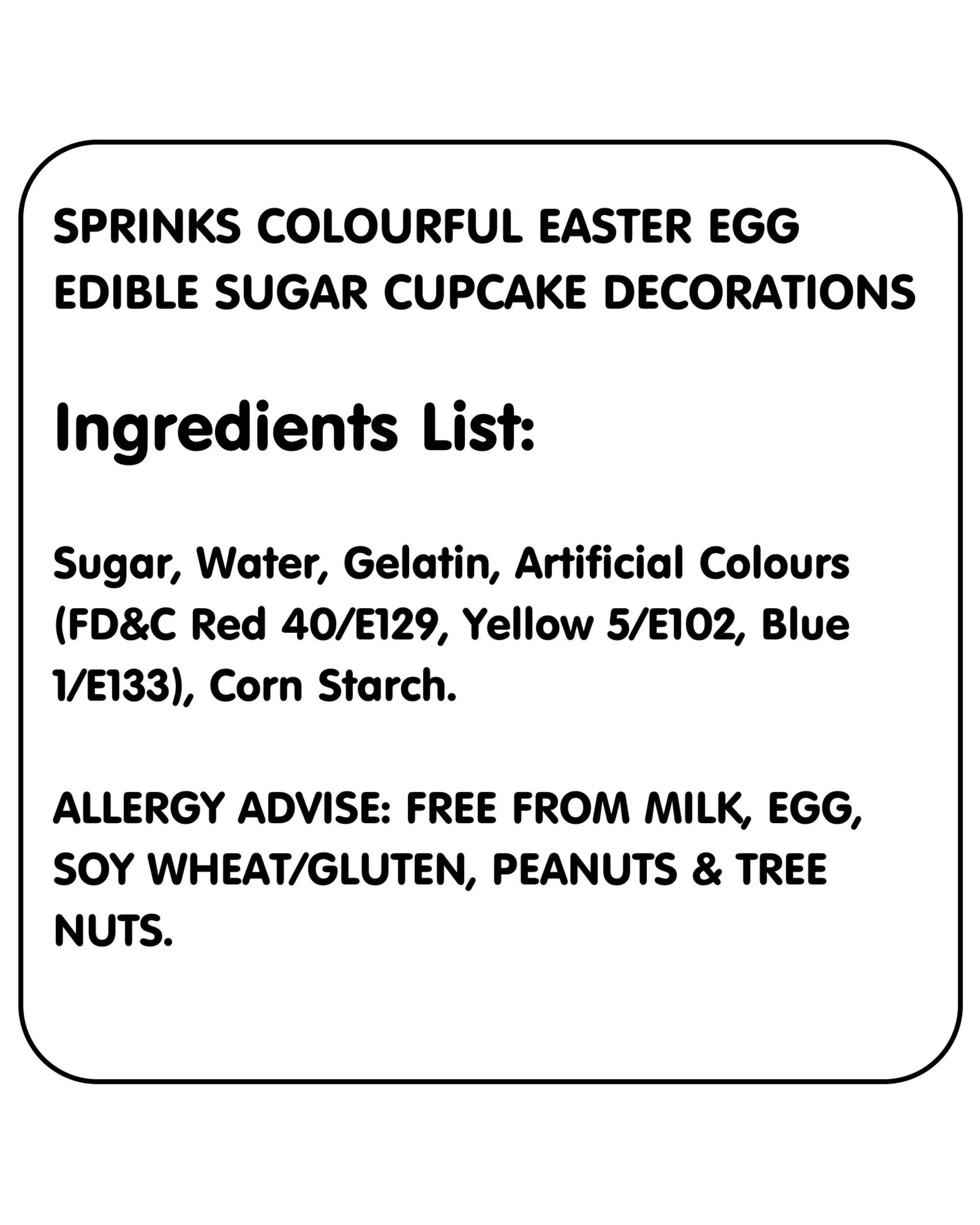 4 Sprinks Colourful Easter Egg Edible Sugar Cupcake Decorations Pack of 8, 4 of 5