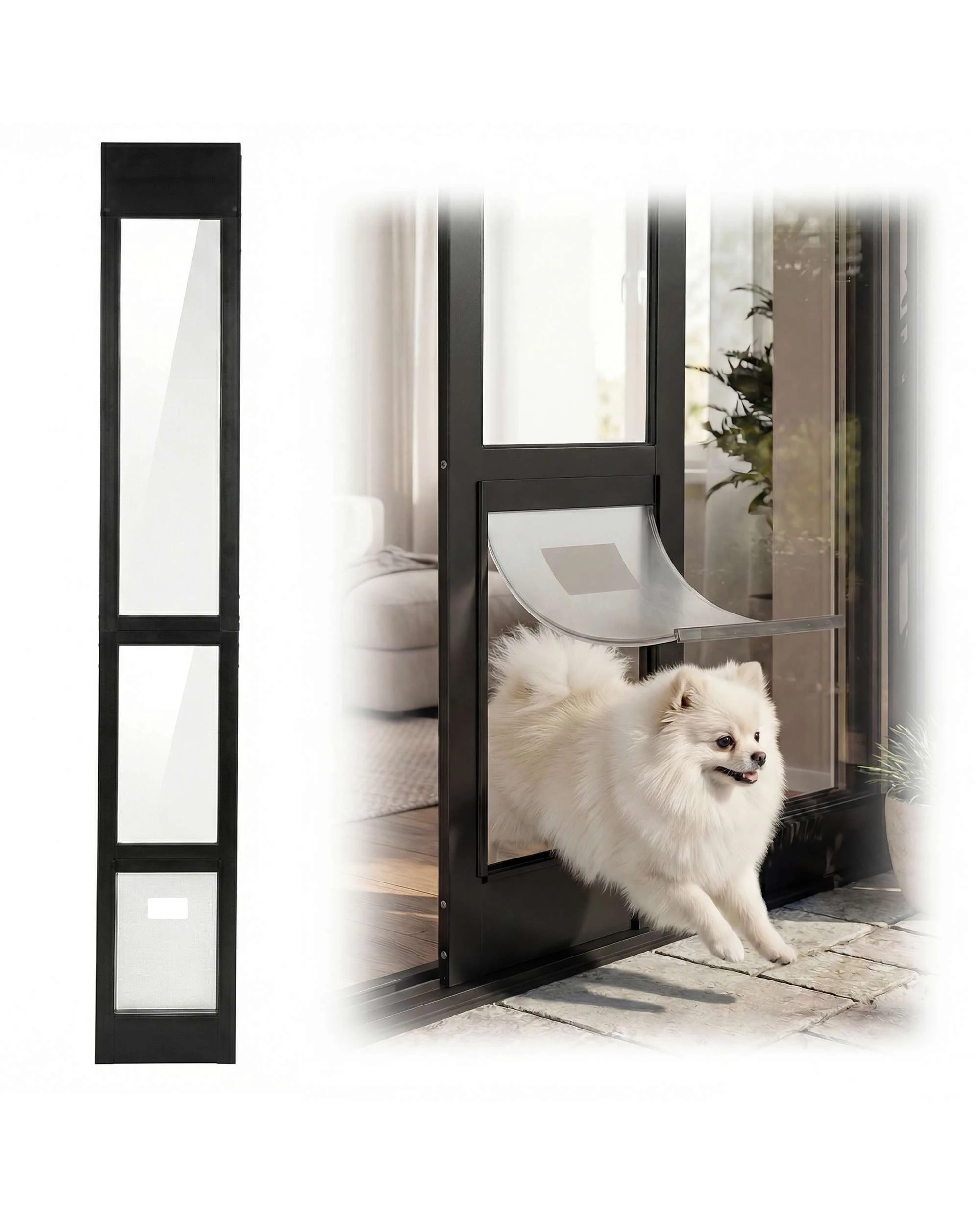 2 Advwin Aluminum Doggy Door for Sliding Glass Door Adjustable Height, 2 of 7