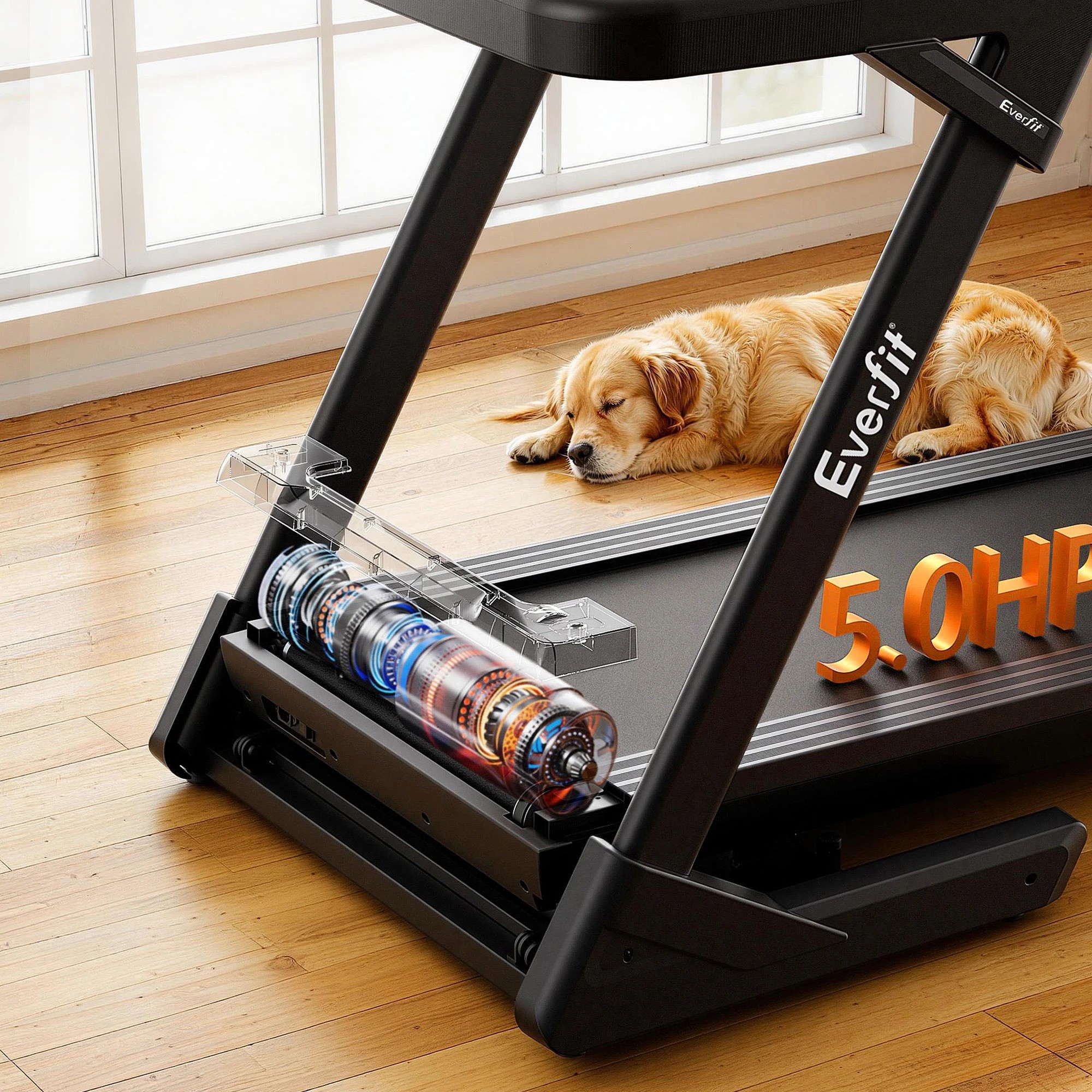 8 Everfit 3 in 1 Treadmill 30% Auto Incline Foldable Treadmills for Home with LED Lights 500mm Belt, 8 of 9