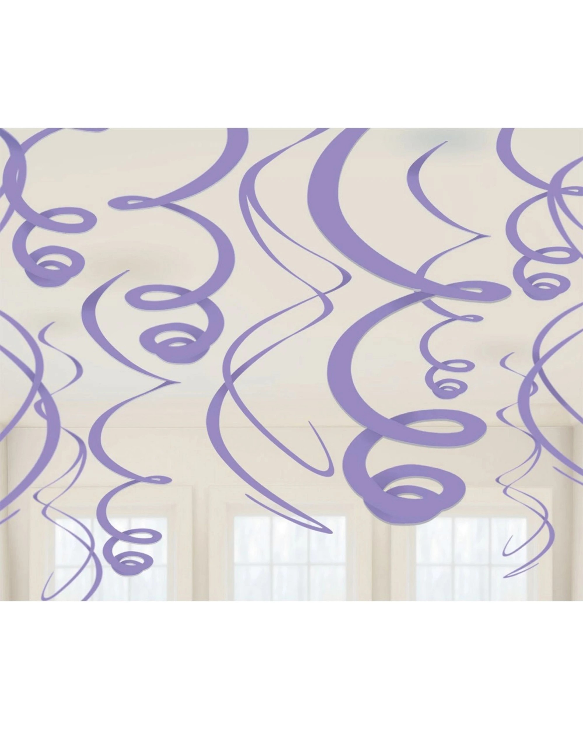 1 Amscan Swirl Decorations Pack of 12 - Purple - Purple, 1 of 1
