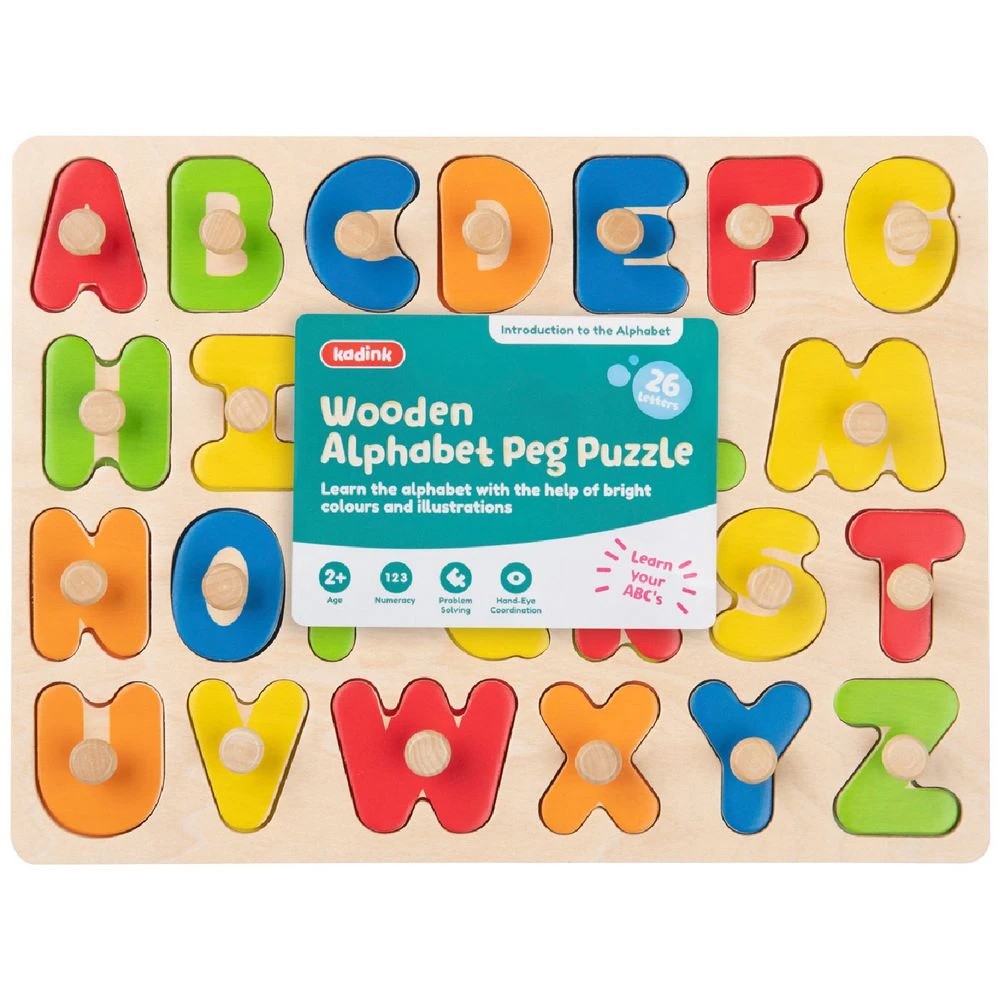 1 Kadink Wooden Alphabet Peg Puzzle, 1 of 3