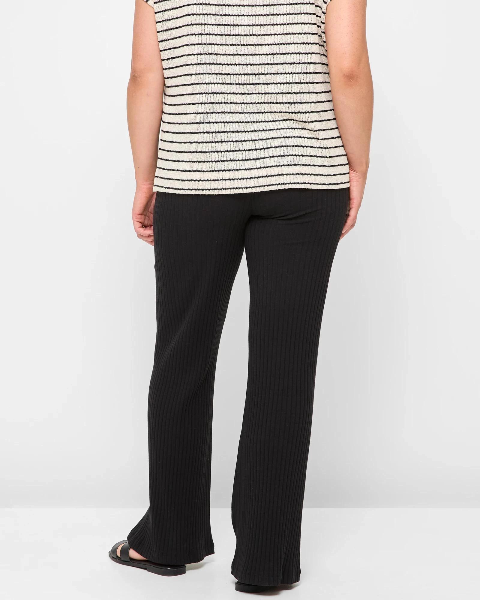 4 Target Maternity Over The Belly Rib Knit Lounge Pants BLACK, 4 of 5