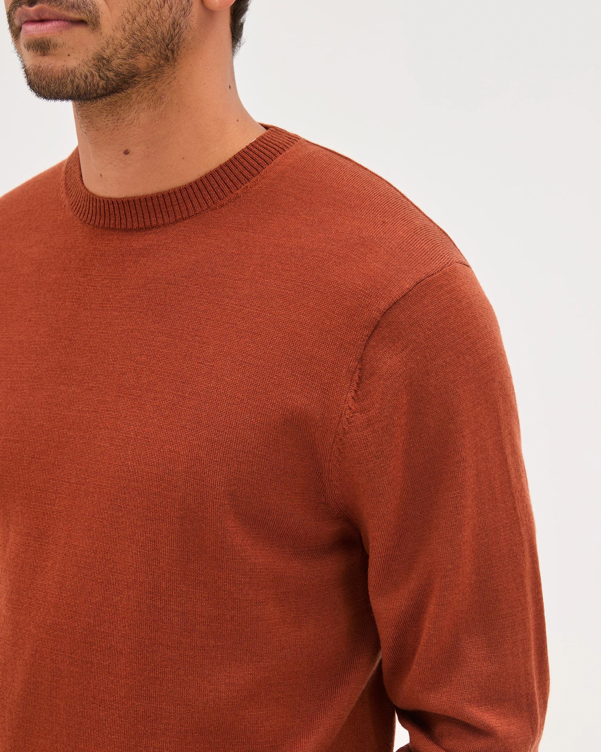 6 Preview Australian Merino Wool Knit Jumper RUST, 6 of 7