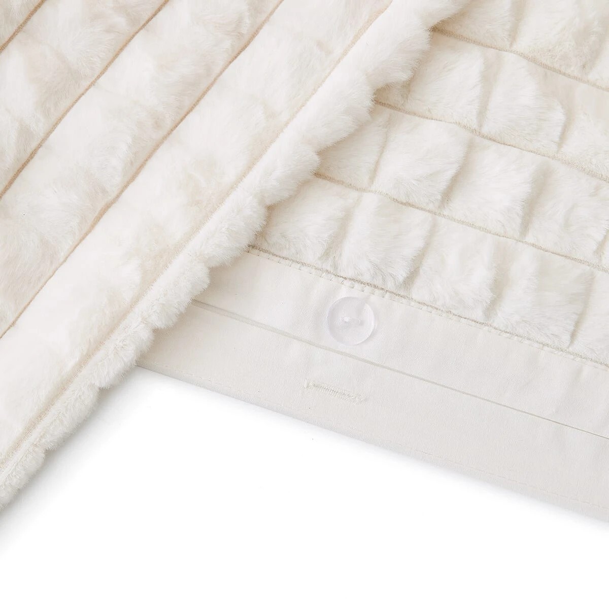 6 Micro Check Quilt Cover Set - Queen Bed, White, 6 of 6