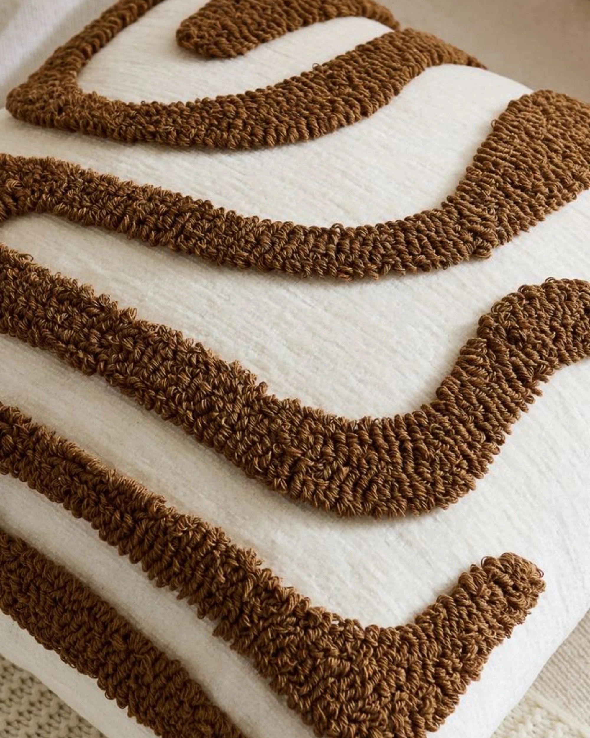 Gioia Casa 2-Pack Tufted Wave Cushion Covers 45cm x 45cm - Brown - Kmart