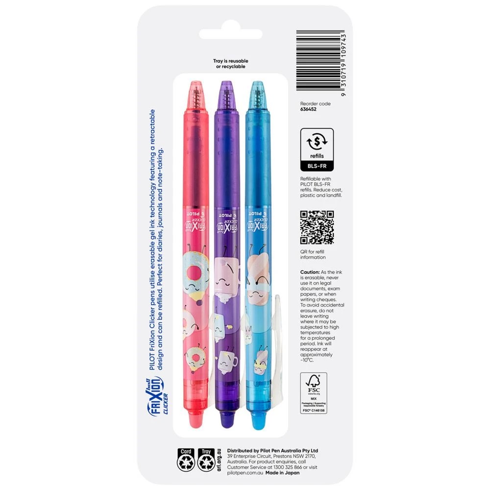 2 PILOT FriXionClicker Sweets Erasable Gel Pen 0.7 Blue Ink 3Pk, 2 of 9