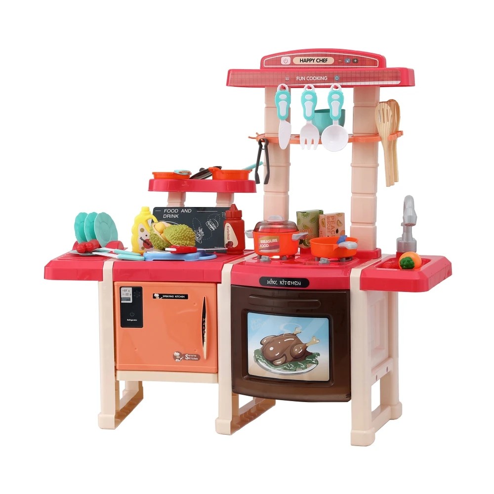 1 Keezi Kids Kitchen Pretend Play Set Cooking Sound Steam Light Function - Multi, 1 of 7
