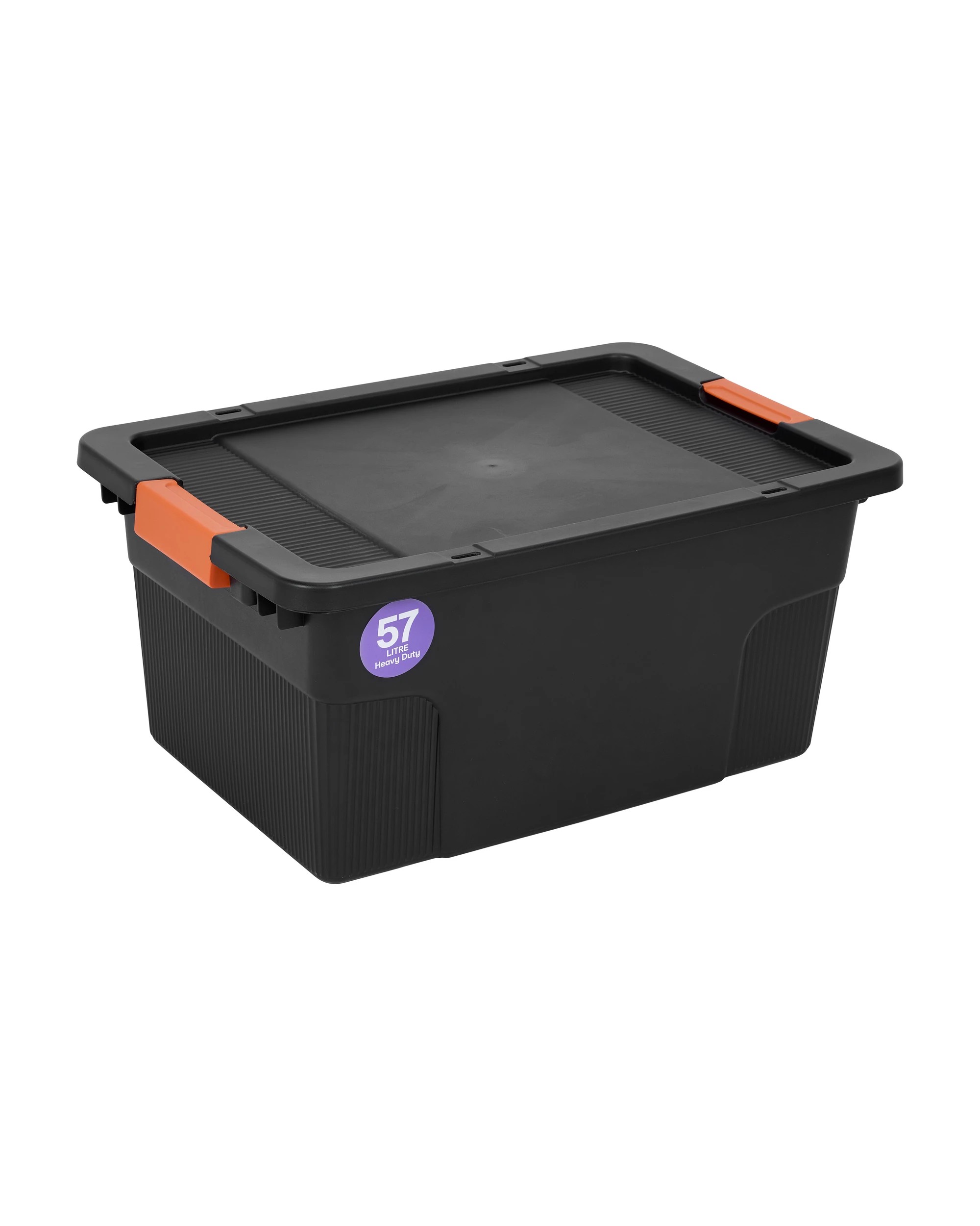 1 57L Heavy Duty Storage Container - Black, 1 of 6
