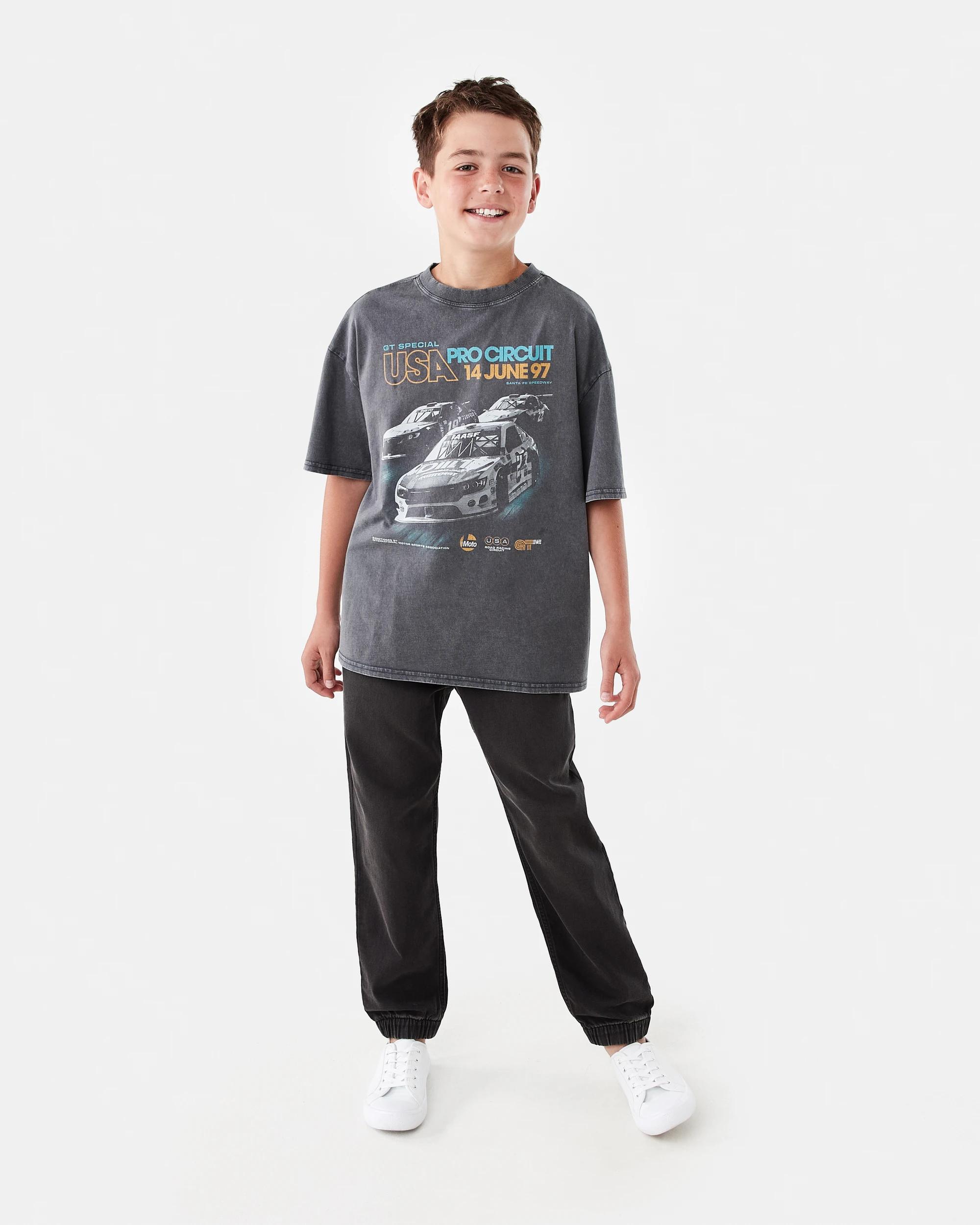 6 Short Sleeve Oversized Graphic T-shirt Gry Moto, 6 of 7