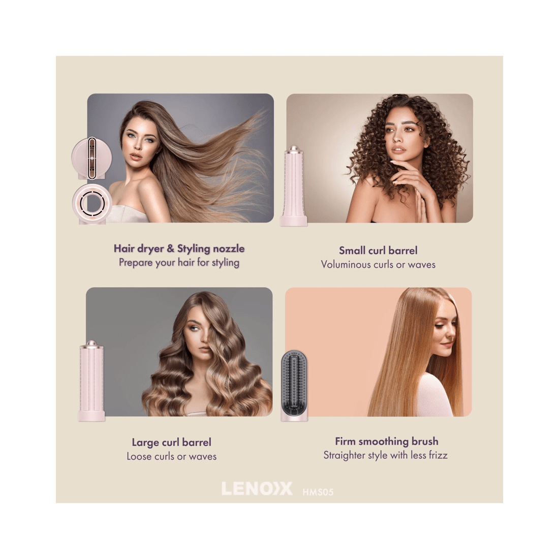 2 Lenoxx Hair Dryer Multi-Styler with Adjustable Heat Settings, 2 of 10