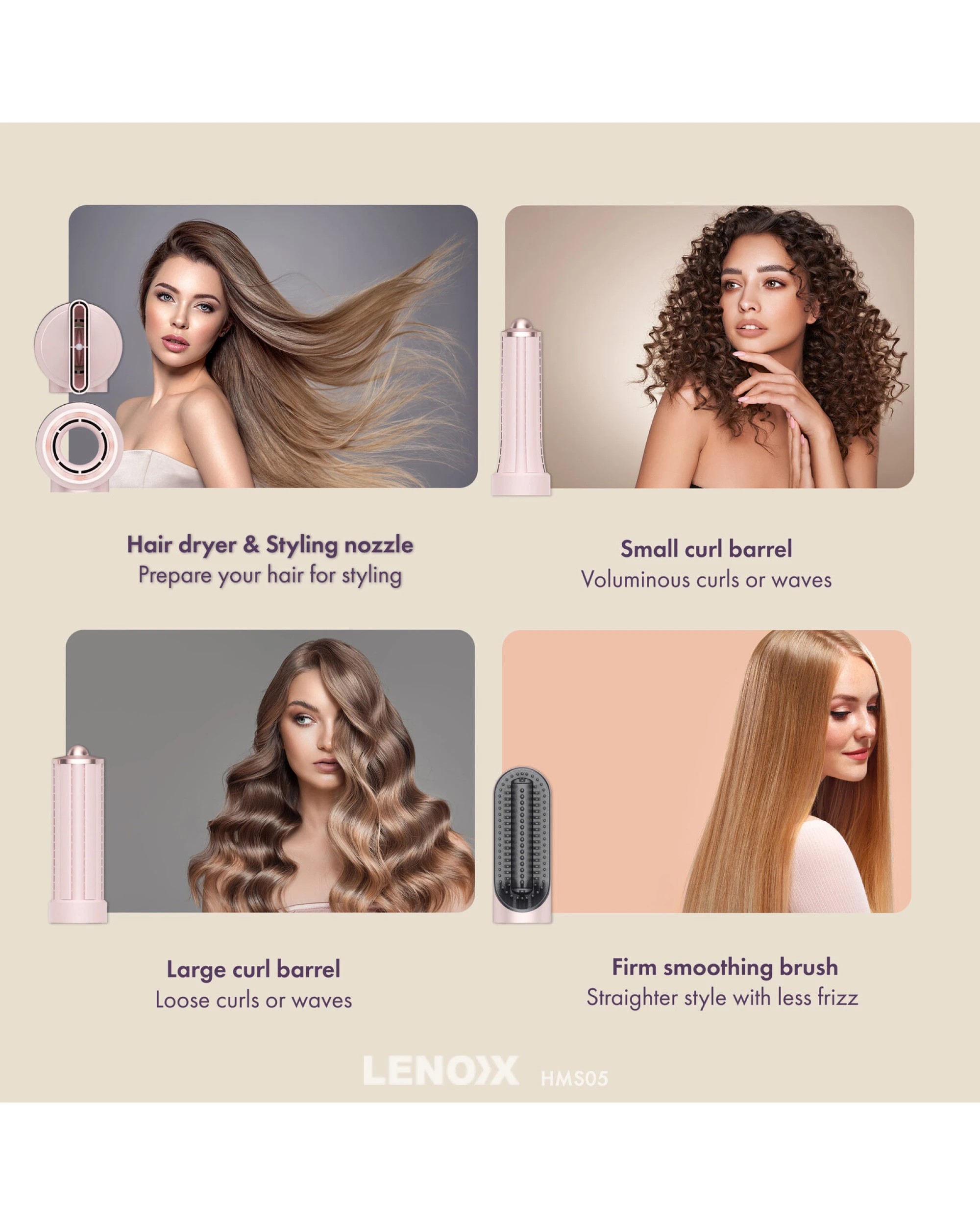 2 Lenoxx Hair Dryer Multi-Styler with Adjustable Heat Settings, 2 of 10