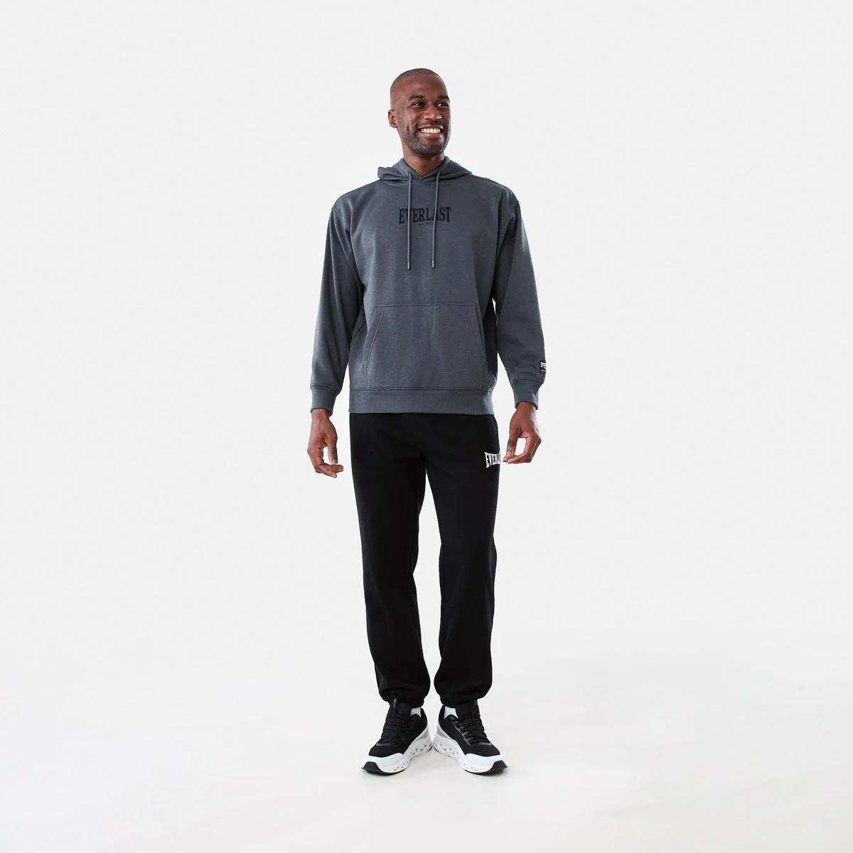 9 Everlast Mens Oversized Hoodie EVER DISTRESS CHARCOAL, 9 of 9