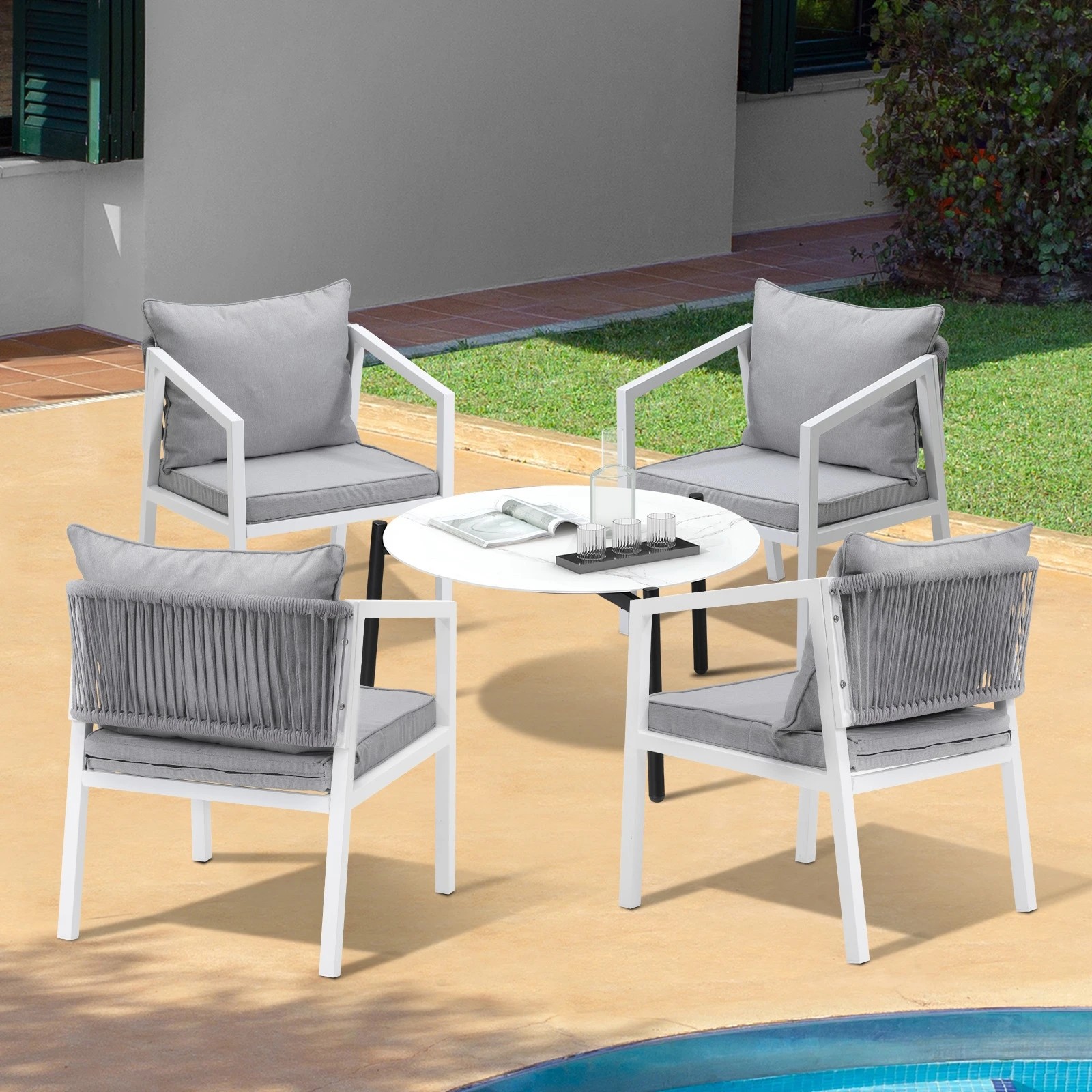 10 Livsip Outdoor Patio Setting 5pcs Furniture Lounge Set 70cm Coffee Table
 - Multi, 10 of 10