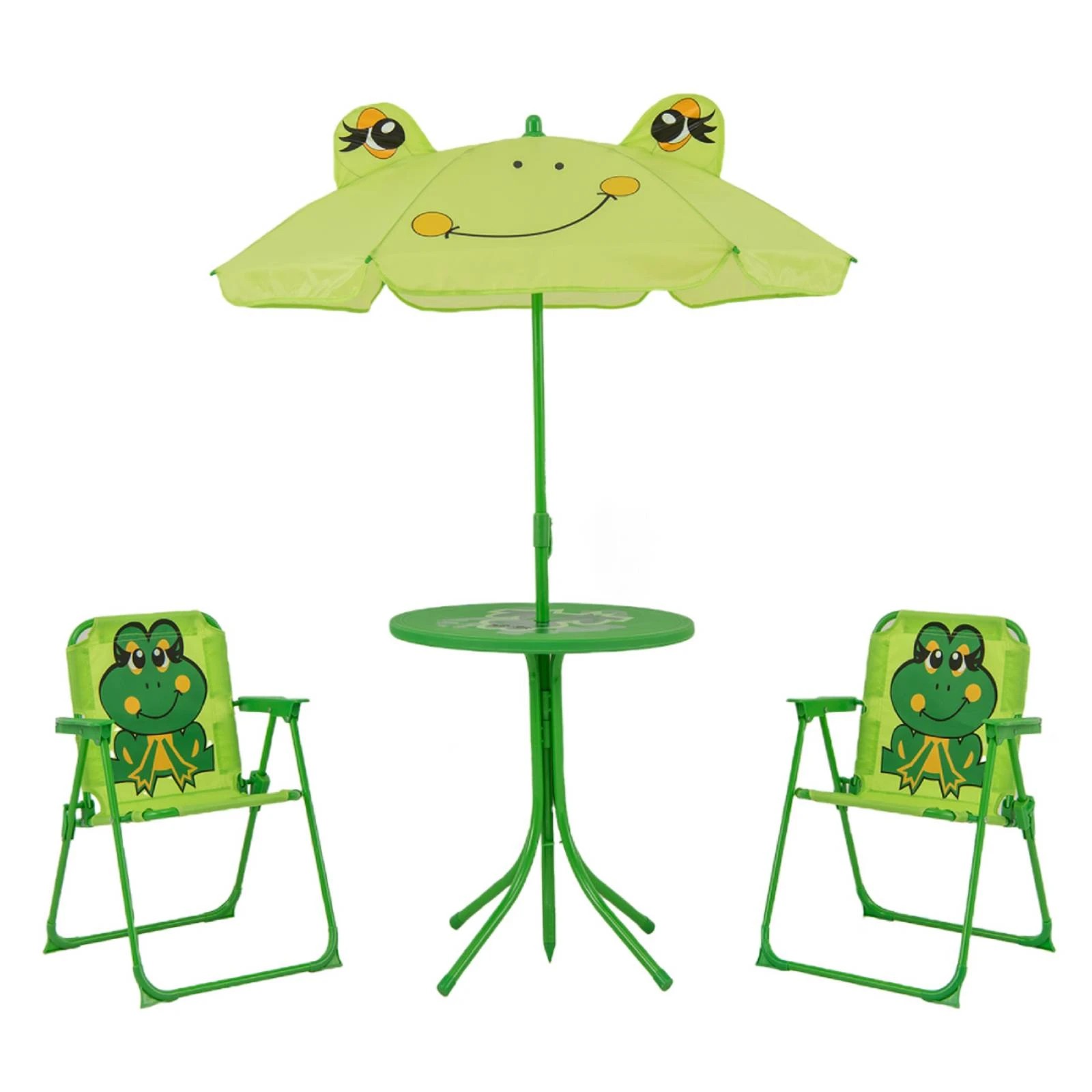 1 Costway 4PCS Picnic Set Outdoor Activity Table w/Height Adjustable Umbrella - Green, 1 of 1