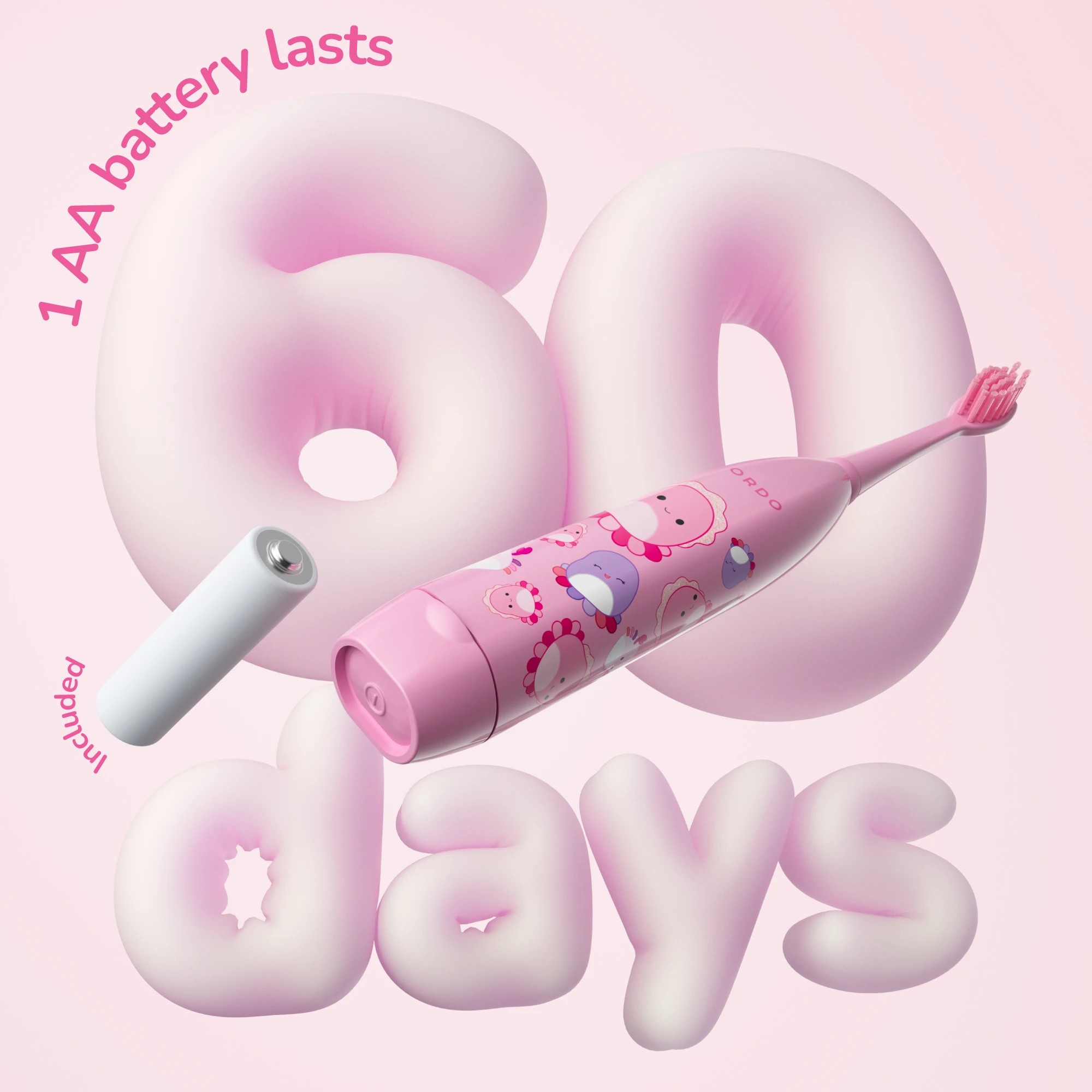 5 Original Squishmallows Ordo Sonic Kids Battery Toothbrush - Auggie, 5 of 9