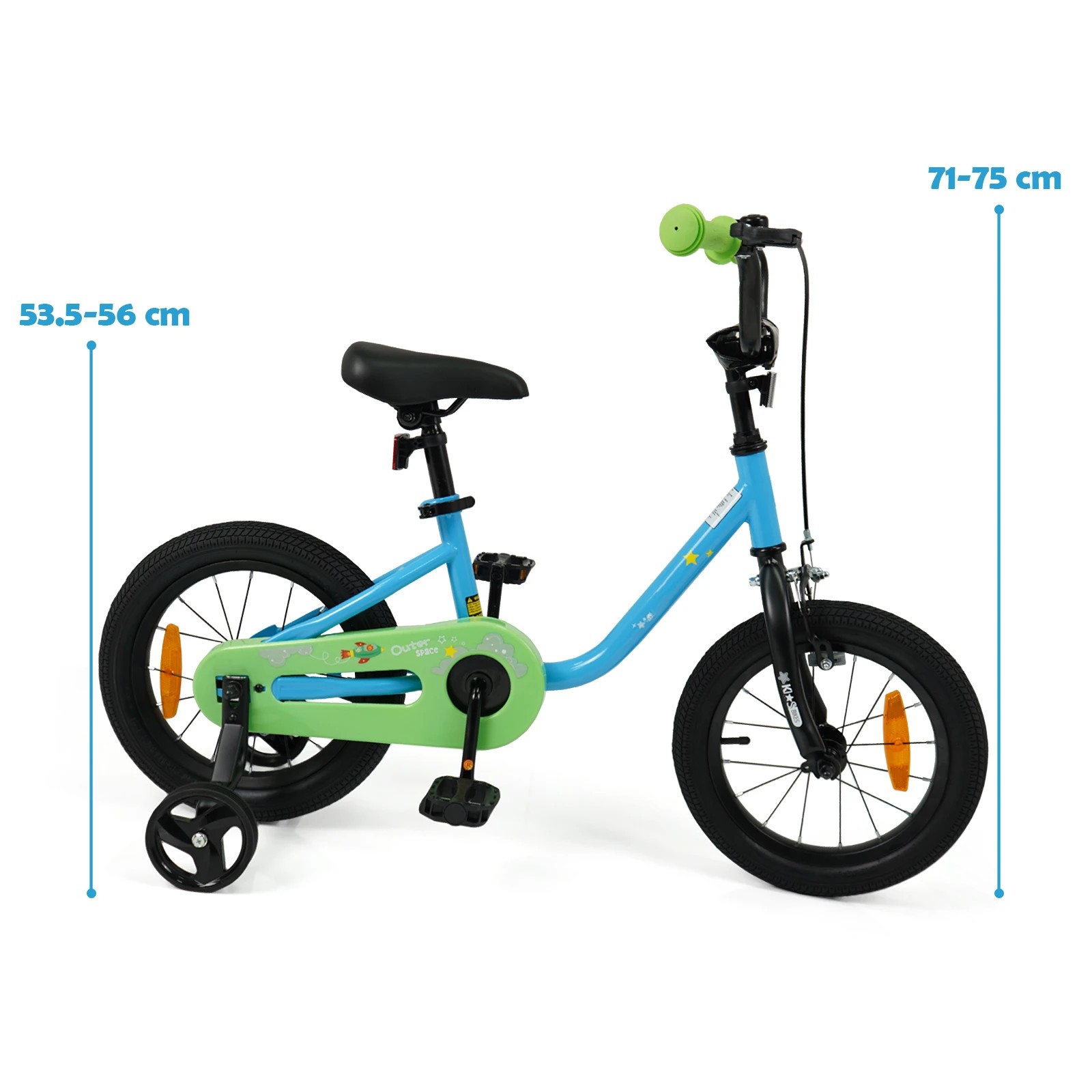 3 Costway 35cm Kids Bike Children Bicycle w/Training Wheel & Adjustable Seat - Blue, 3 of 3