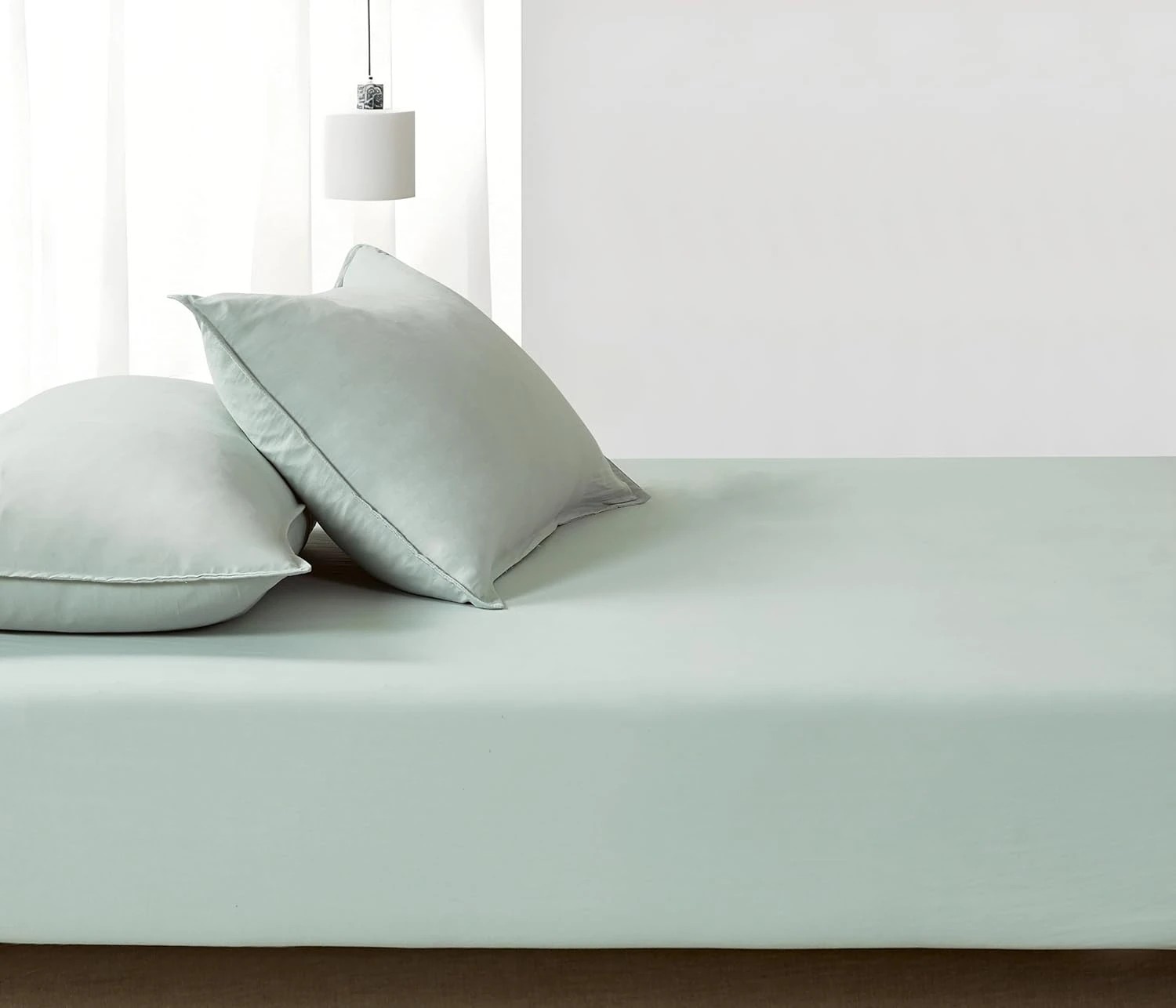 3 CleverPolly 100% Vintage Washed Microfibre Fitted Sheet Set - Sage - Double Bed, 3 of 4