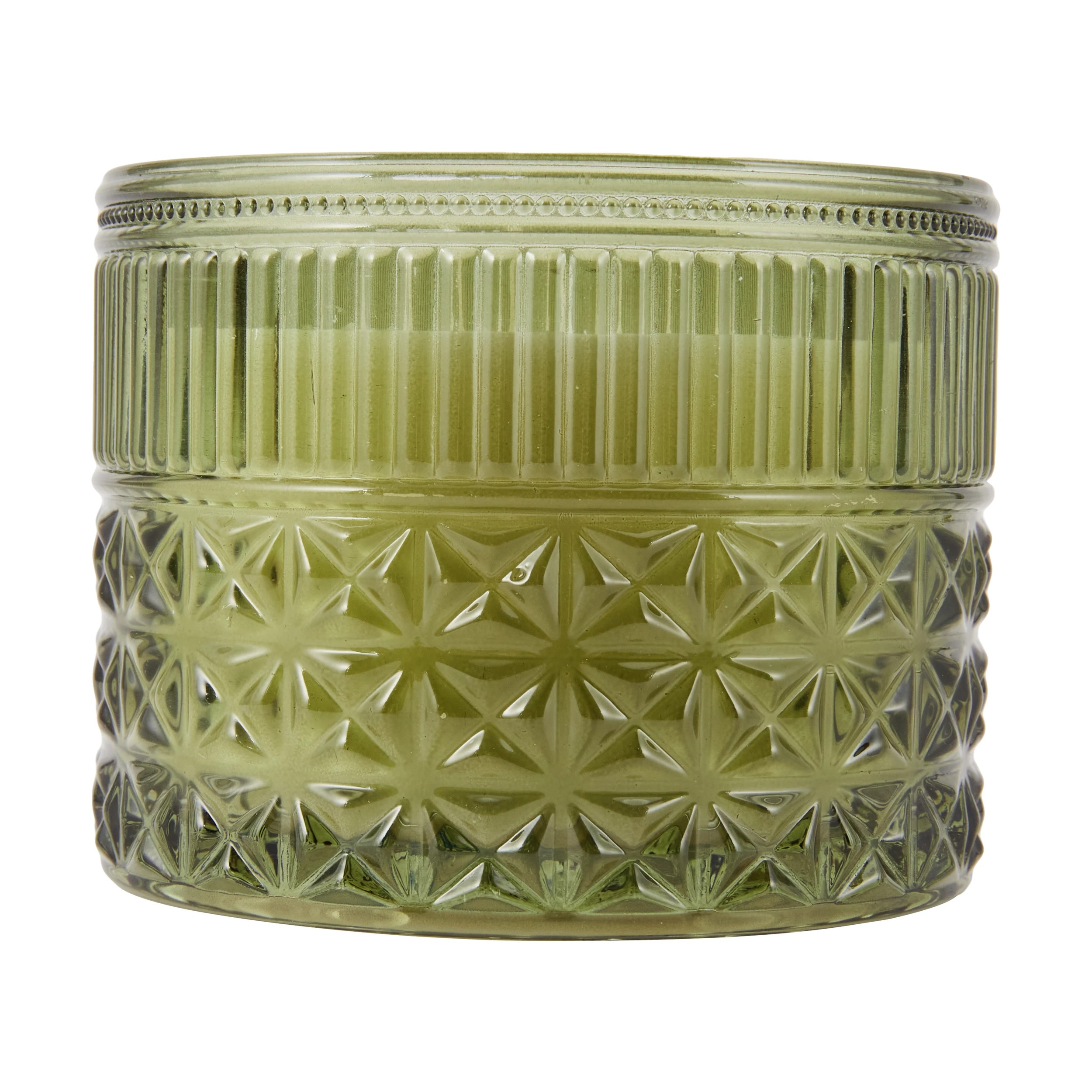 1 Green Geo Glass Candle, 1 of 4