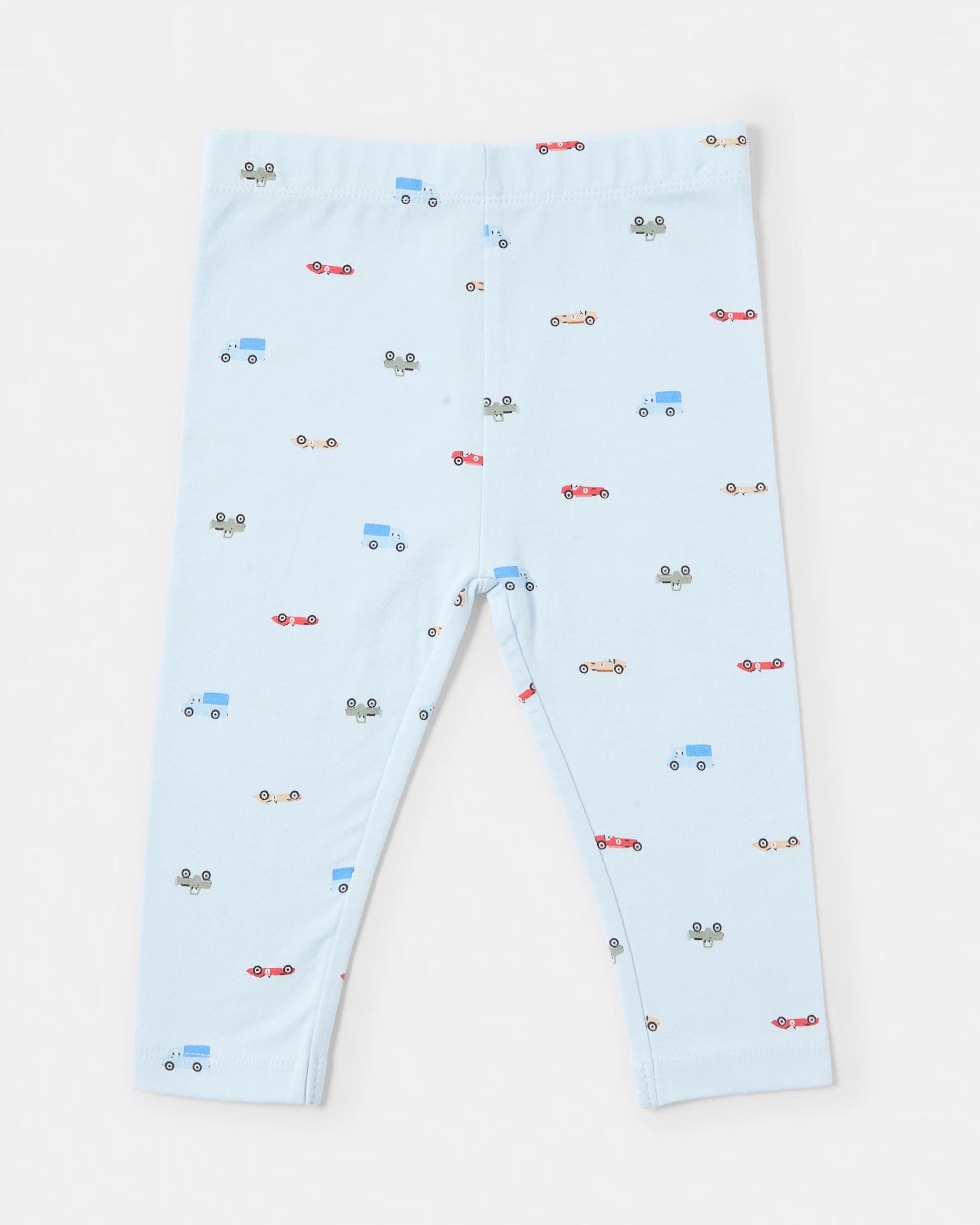3 3 Pack Print Leggings BLUE MINI VEHICLES, 3 of 5