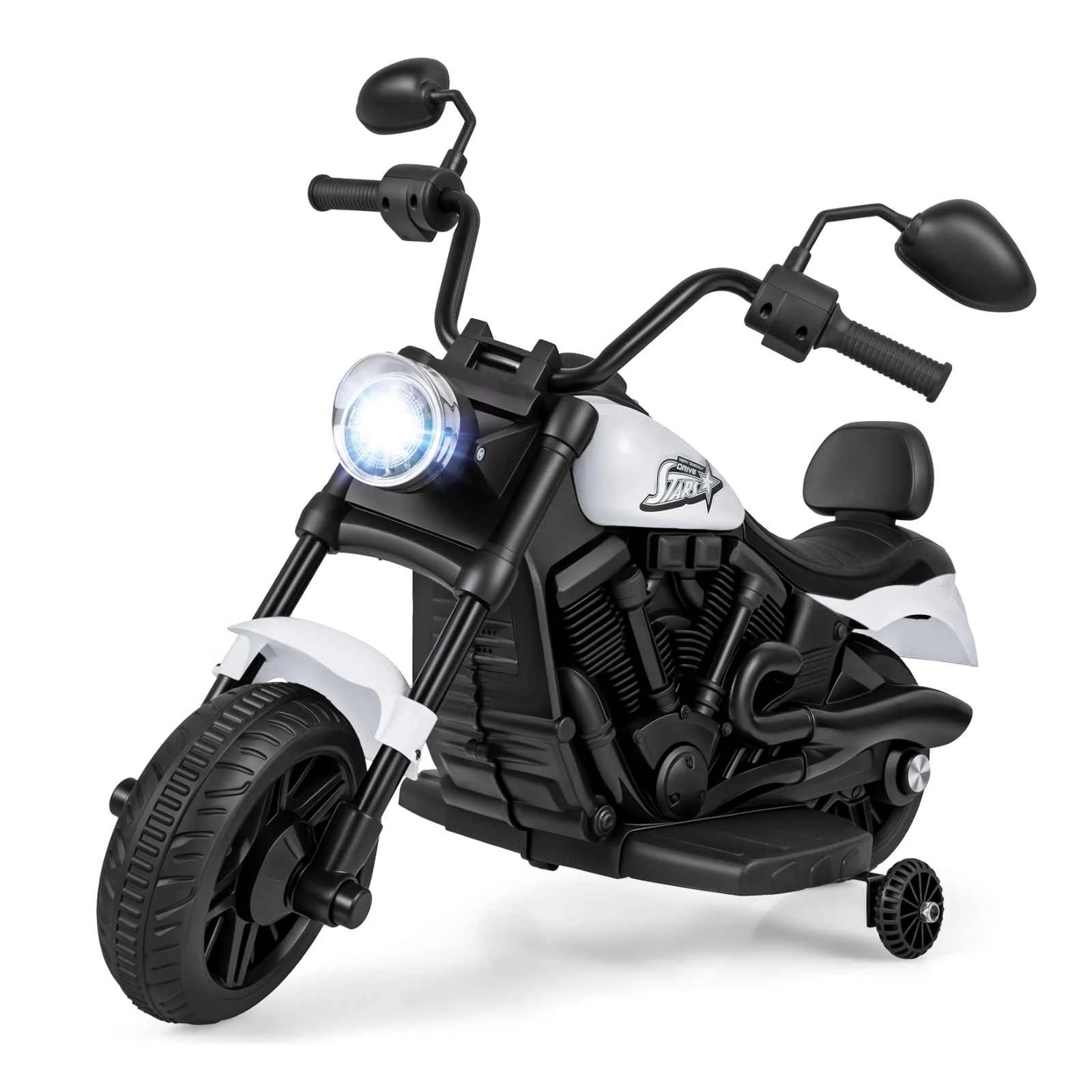 1 Costway 6V Electric Motorcycle Battery Powered Ride on Car Toy - White, 1 of 1