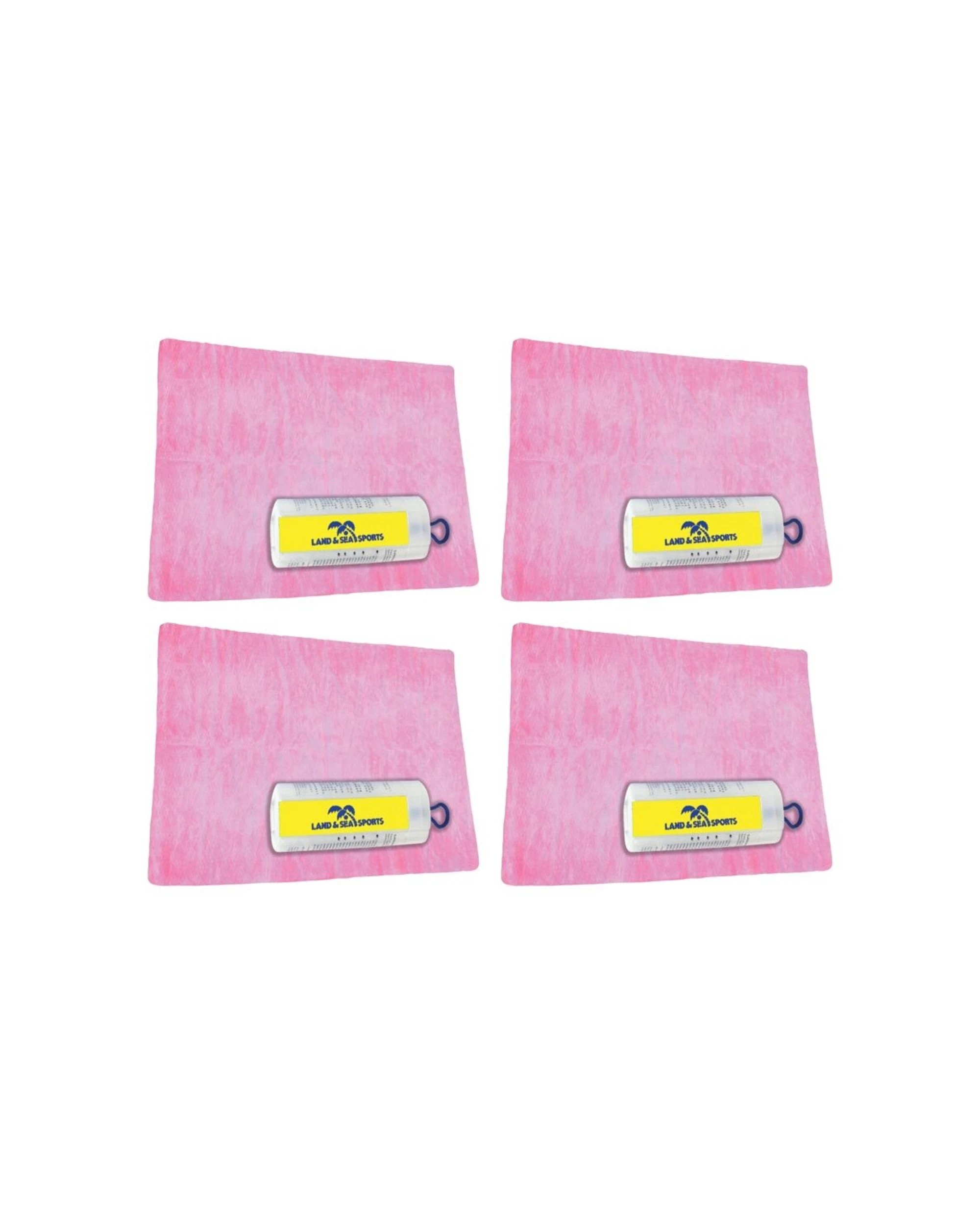 1 Land And Sea Sports Australia Sports Towel 4 Pack Jumbo Microfibre Quick Drying - Pink, 1 of 2