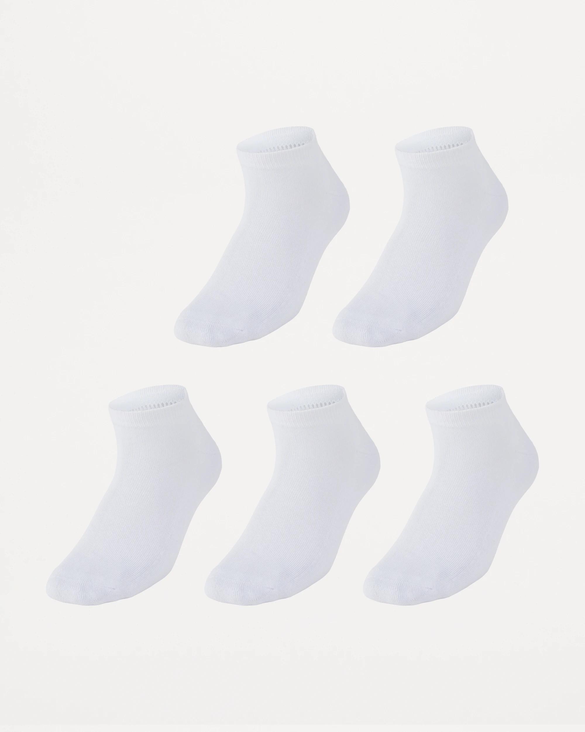 1 5 Pack Low Cut Sport Socks WHITE, 1 of 3