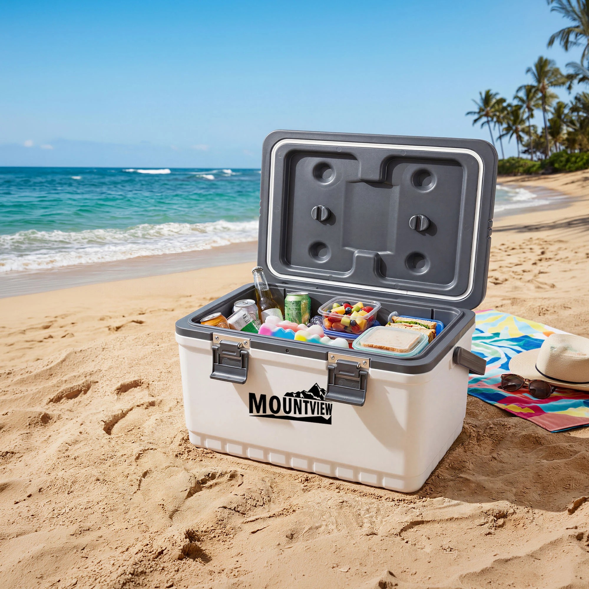 7 Mountview 22L Cool Box Portable Waterproof Outdoor Camping Hiking Food Storage - White, 7 of 9