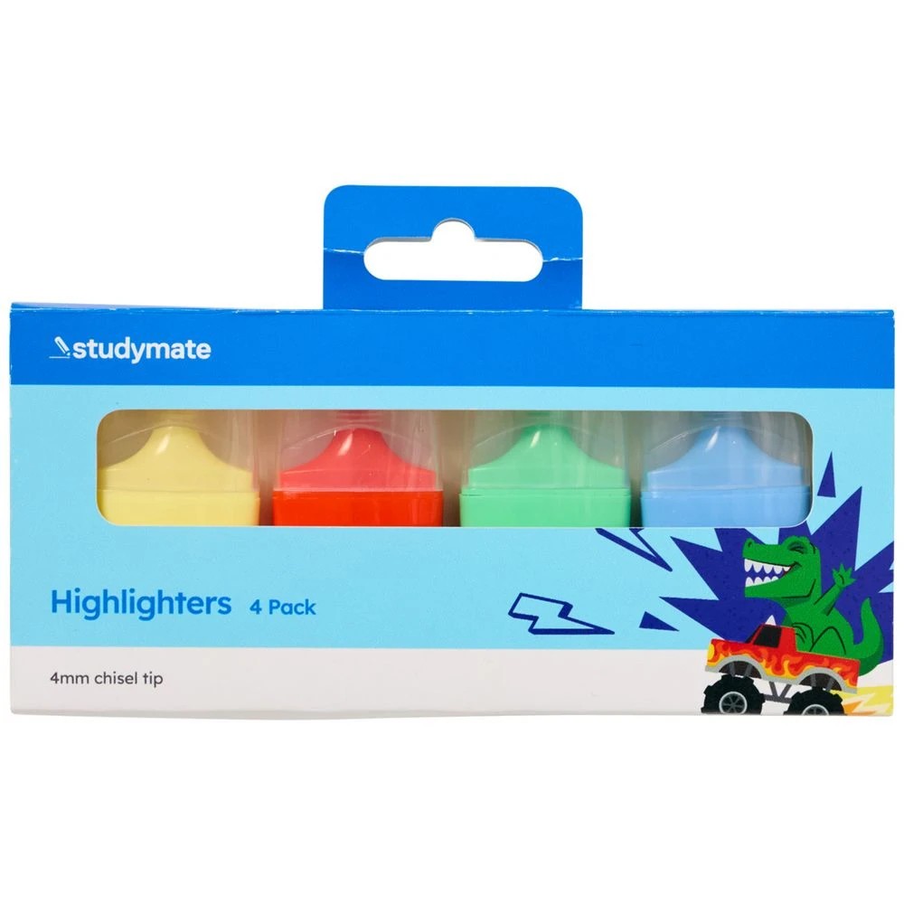 1 Studymate Dino Highlighters 4 Pack, 1 of 4