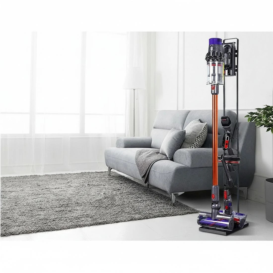 3 Artiss Freestanding Dyson Vacuum Cleaner Stand for V6 7 8 10 11 - Black, 3 of 6
