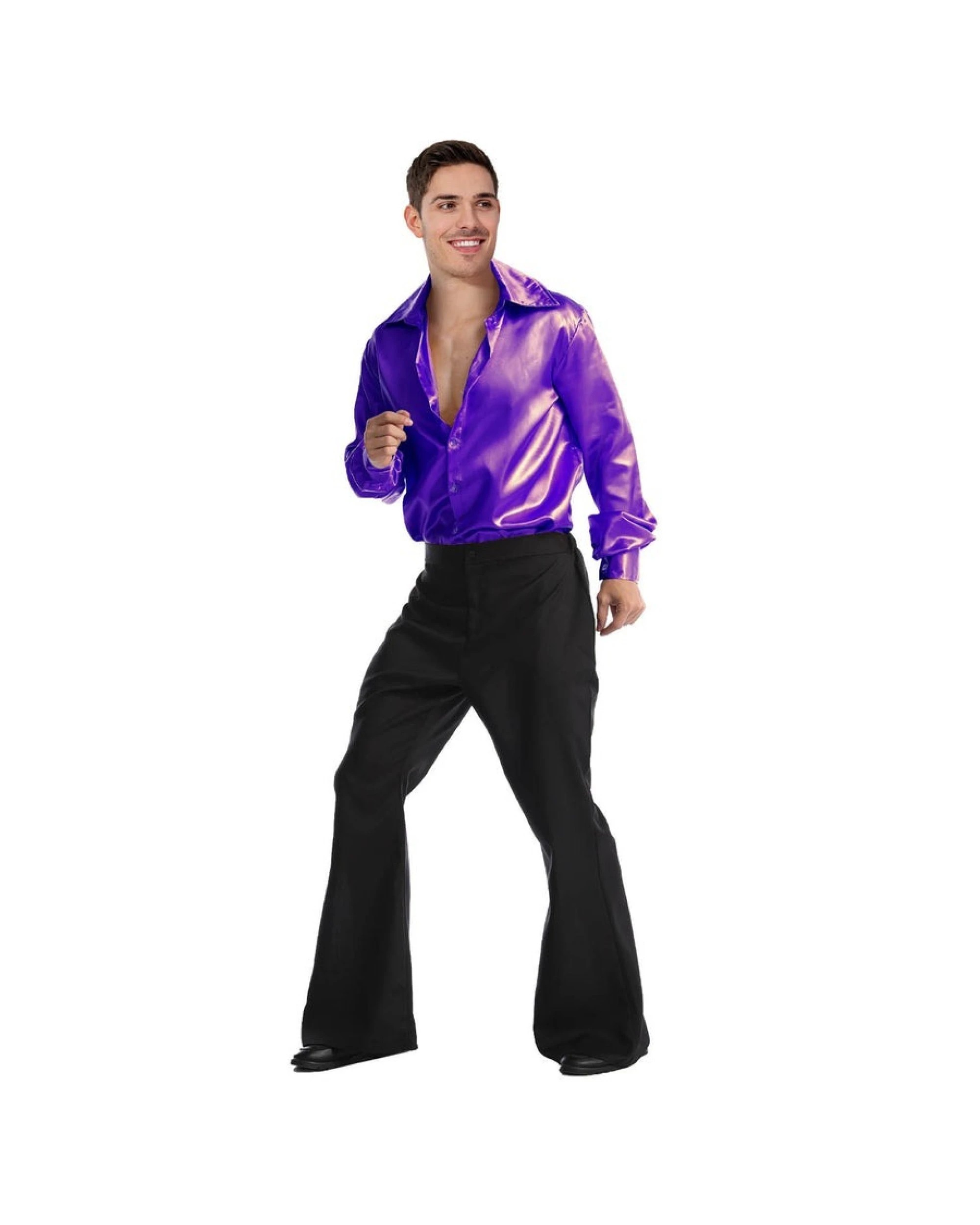 3 BR Costumes Men's 70s Disco Shirt Costume with Long Sleeves, 3 of 3
