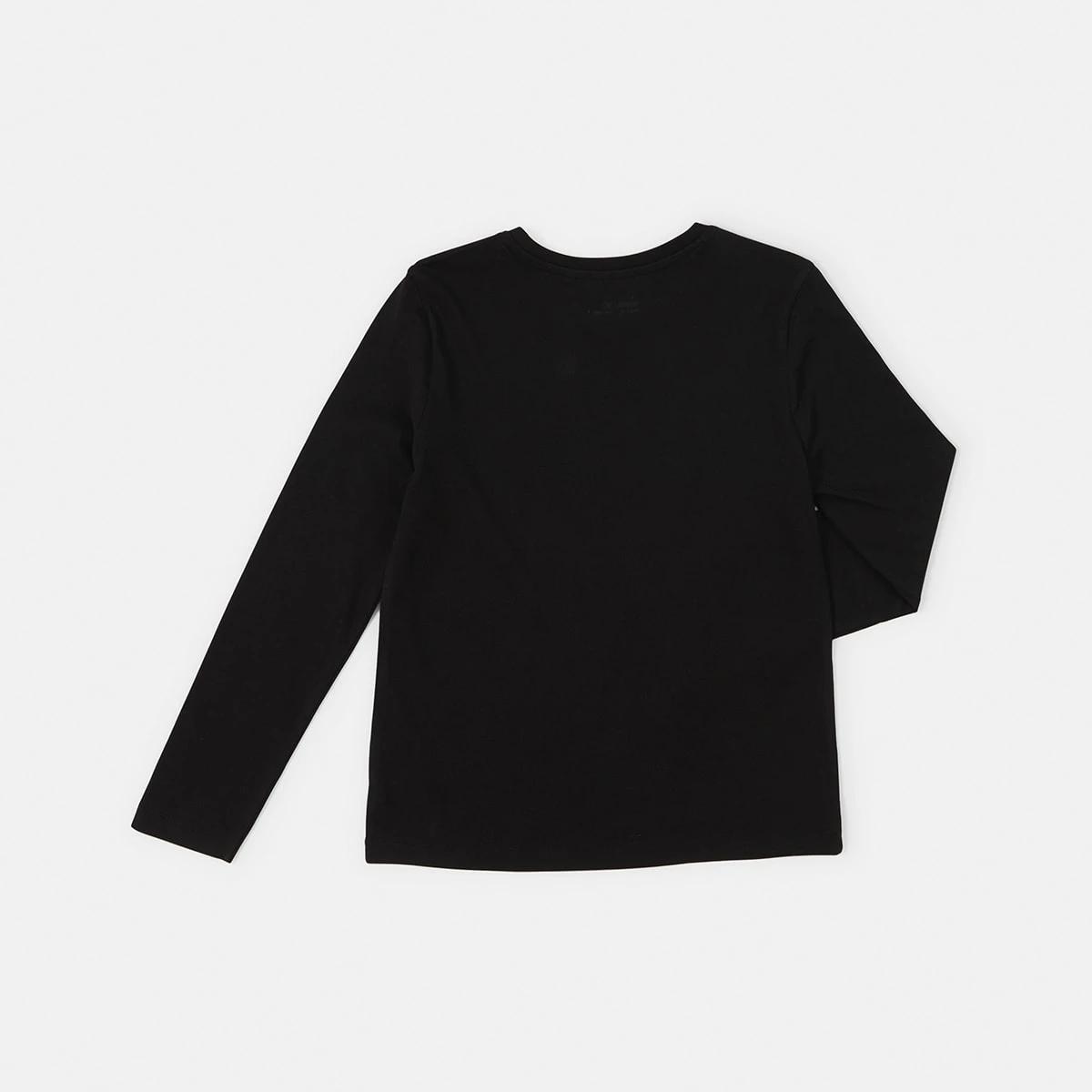 8 Plain Long Sleeve T-shirt Black, 8 of 8
