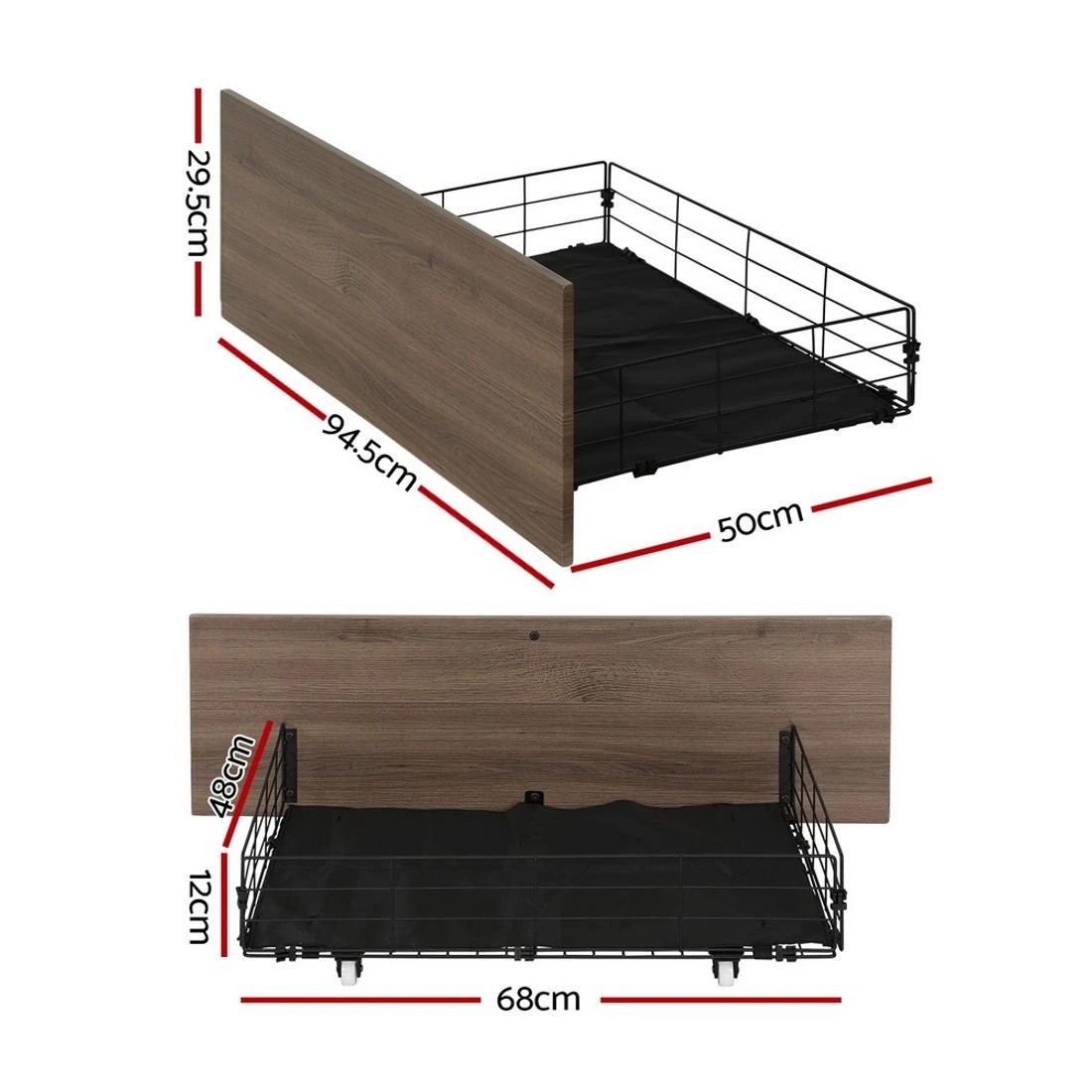 3 Artiss 2x Bed Frame Storage Drawers Trundle - Multi, 3 of 7