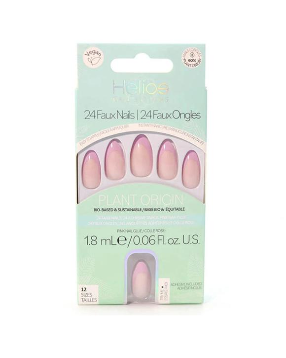 Helios 24pc Plant Based Press On Nails French Lavender Stiletto Set - Purple