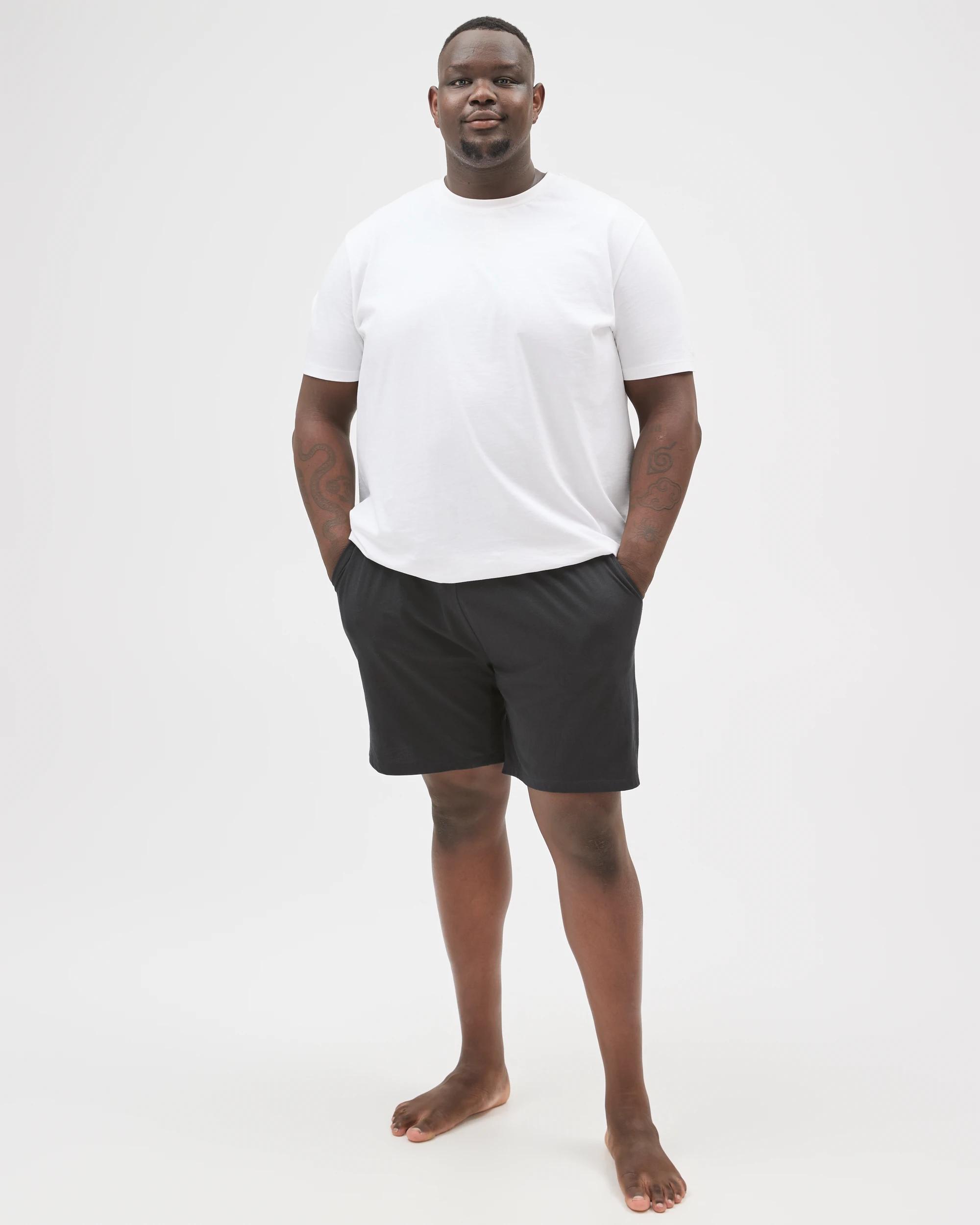 1 Maxx Plus Size Australian Cotton Jersey Knit Sleep Shorts BLACK MR BIG, 1 of 6