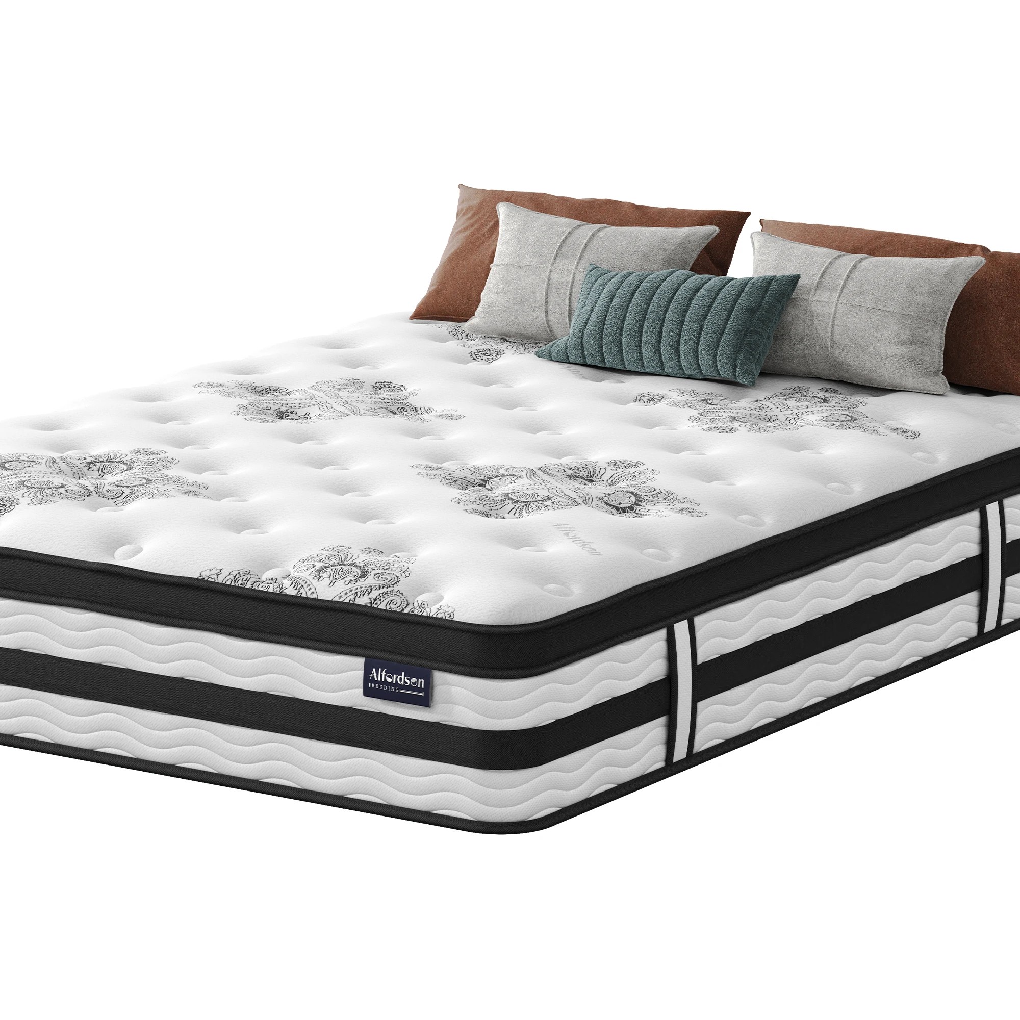 4 Alfordson Mattress Pocket Spring Latex Euro Top 34cm 5 zone - King Bed, 4 of 10